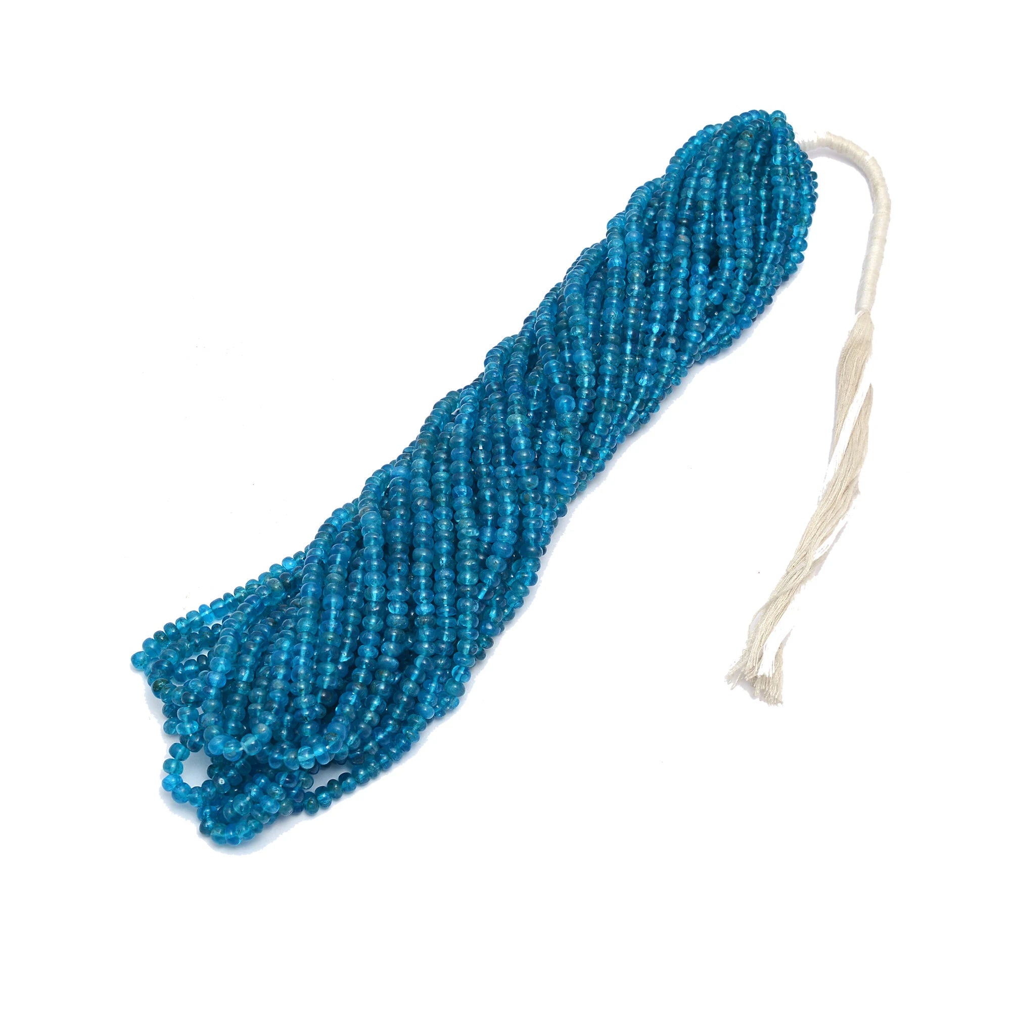 Neon Blue Apatite Smooth Rondelle Beads, 5 mm To 6.5 mm, Neon Apatite Beads, London Blue Apatite Jewelry Making Beads 17 Inch, SKU372