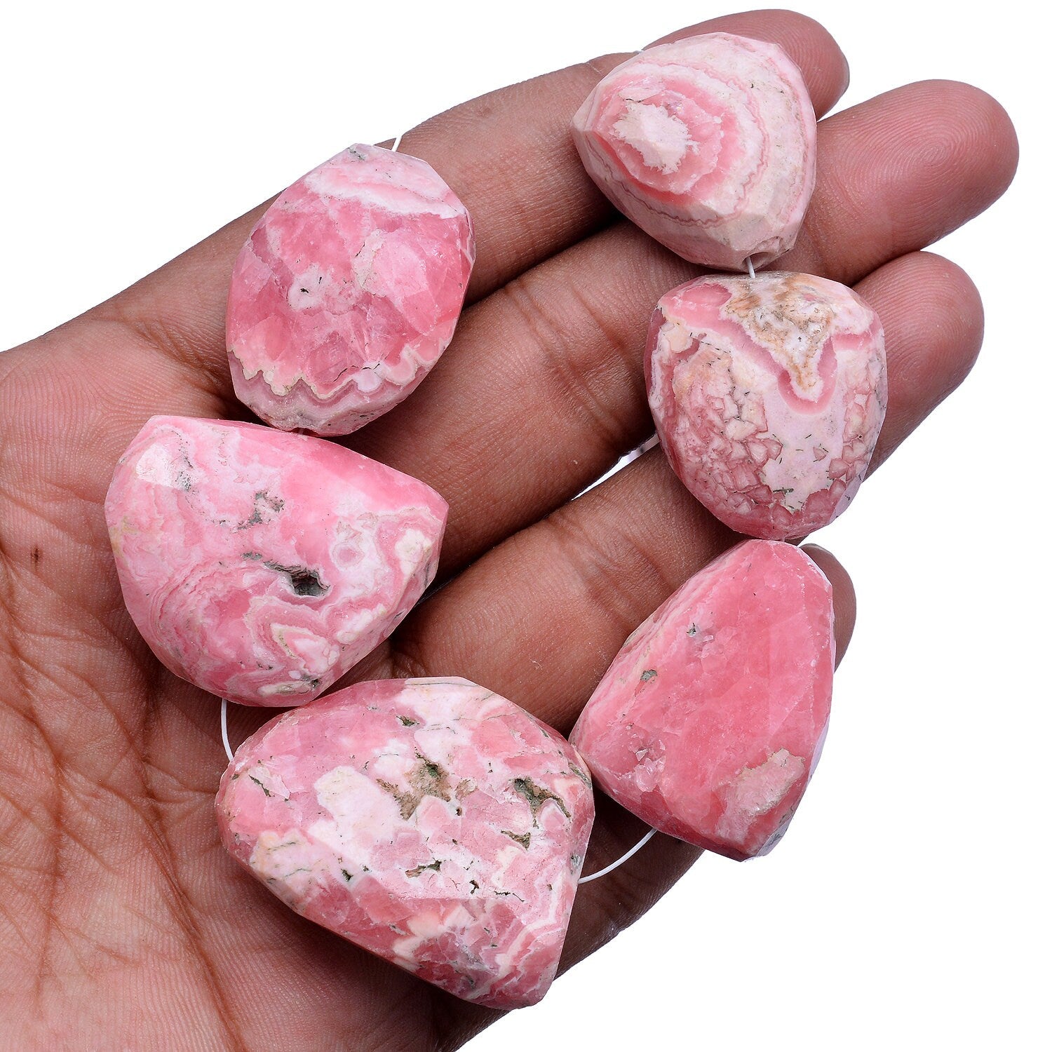 Natural Rhodochrosite Faceted Nuggets, 17x19mm To 29x39 mm, SKU254
