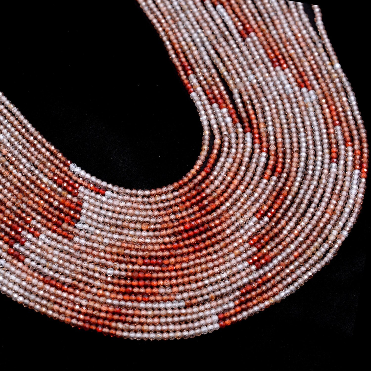 AAA Quality Natural Multi Zircon Micro Faceted Rondelle Beads, 2 mm To 2.5 mm, SKU267