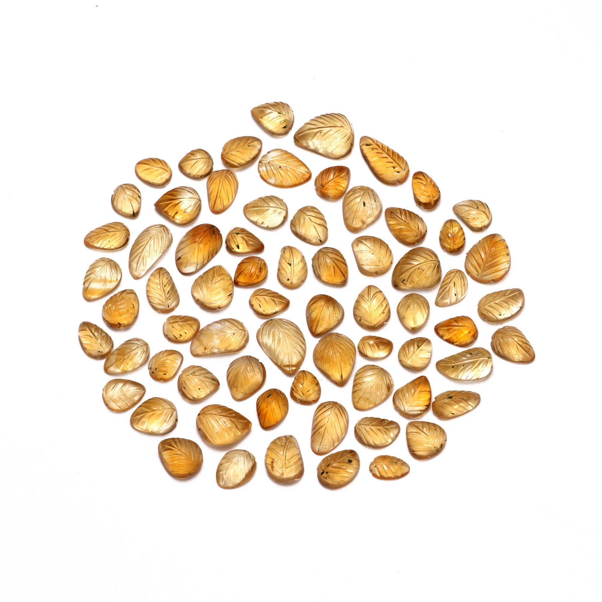 AA Quality Citrine Leaf Carving Loose Gemstone, SKU2029