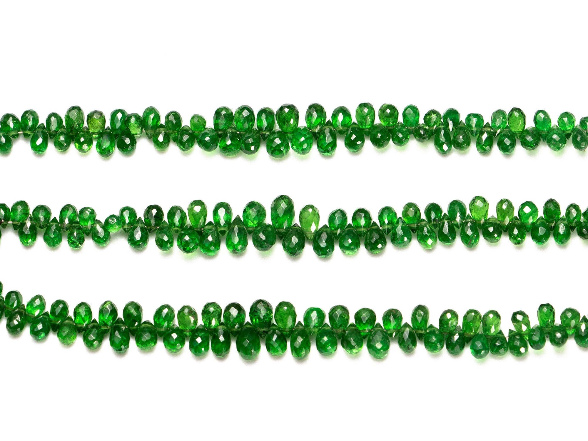 AAA Quality Tsavorite Faceted Teardrop Beads, 2x3 mm To 4x6 mm, SKU2032