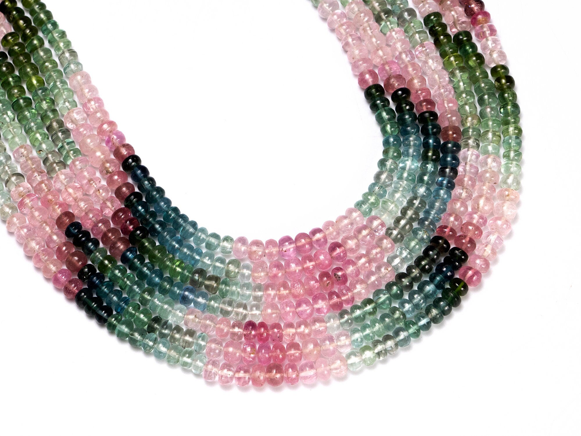 Afghani Multi Tourmaline Smooth Rondelle Beads, Multi Tourmaline Beads, Afghani Tourmaline Jewelry Making Gemstone Beads, 14 Inches