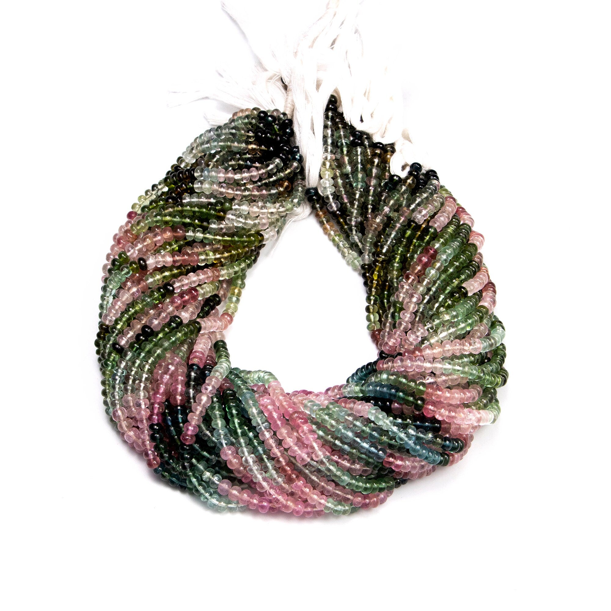 Afghani Multi Tourmaline Smooth Rondelle Beads, Multi Tourmaline Beads, Afghani Tourmaline Jewelry Making Gemstone Beads, 14 Inches