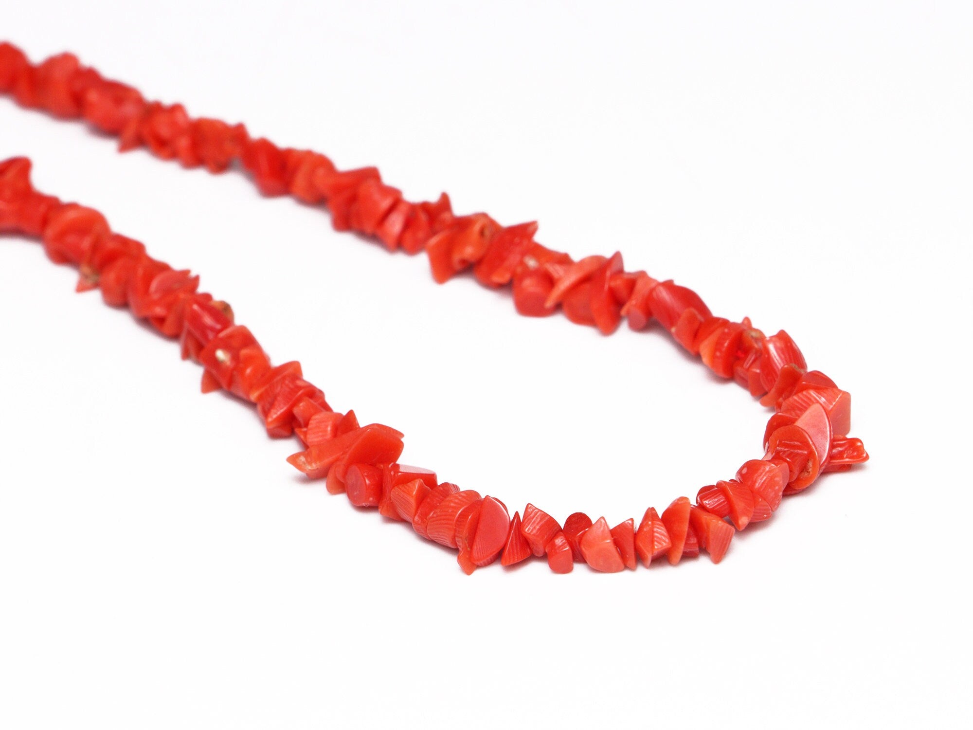 AA Quality Red Coral Smooth Uncut Beads, SKU2040