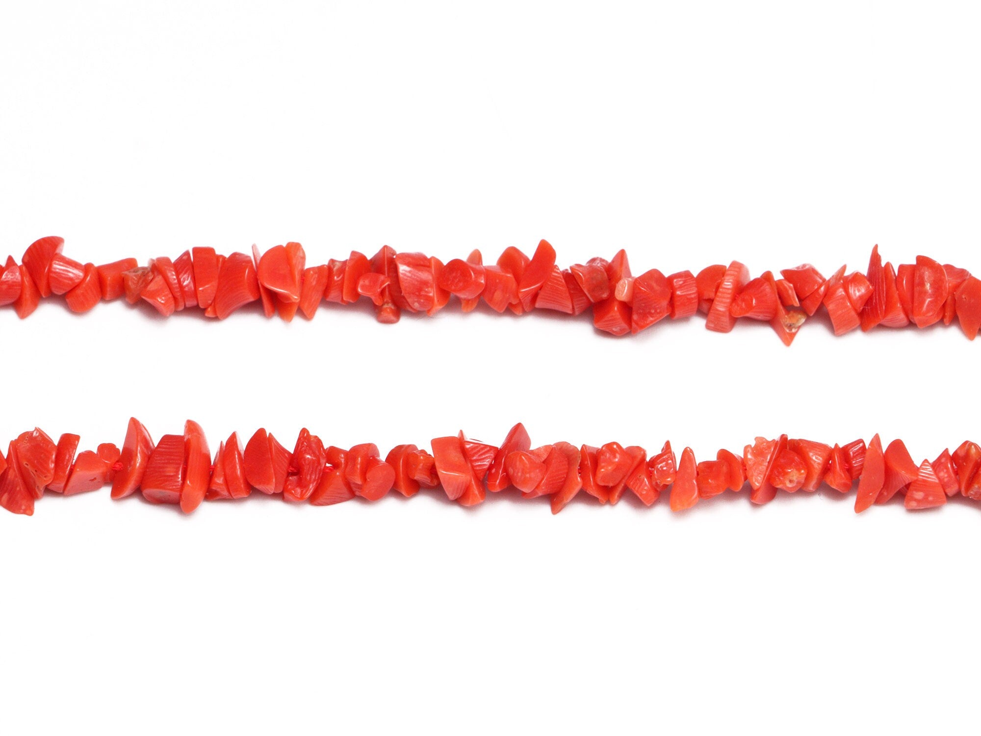 AA Quality Red Coral Smooth Uncut Beads, SKU2040