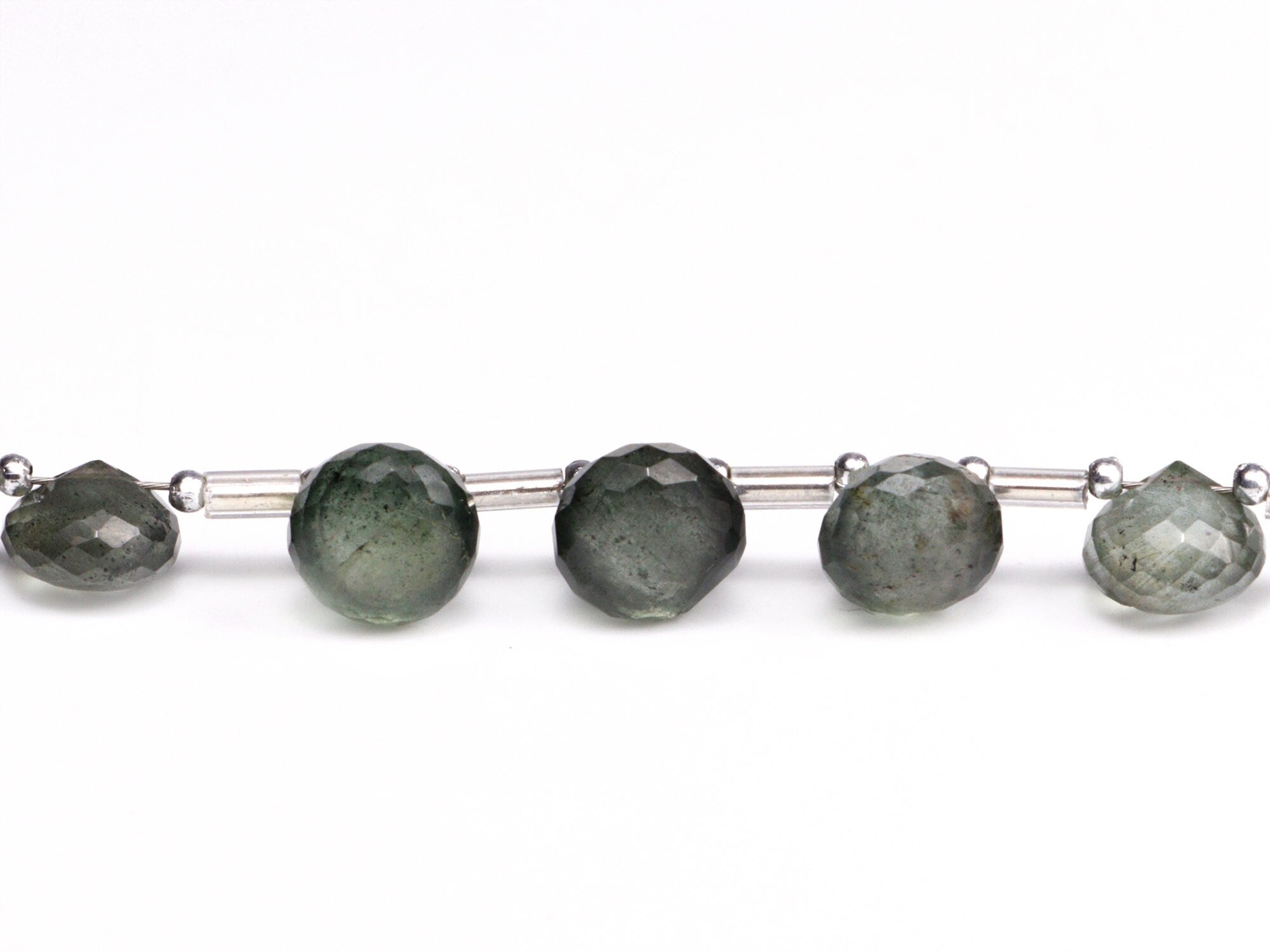 AA Quality Moss Aquamarine Faceted Onion Beads Briolettes, SKU2045