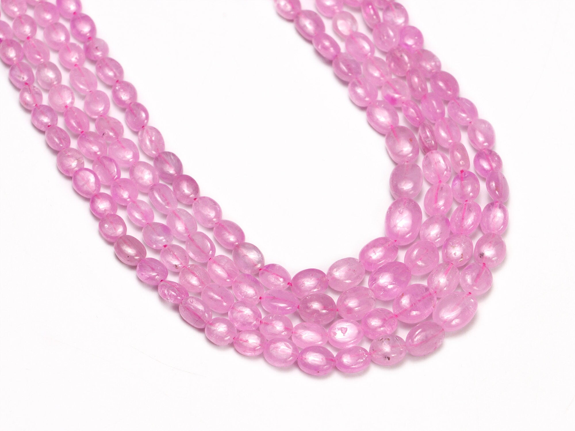 Natural Pink Mogok Sapphire Smooth Oval Beads, SKU2009