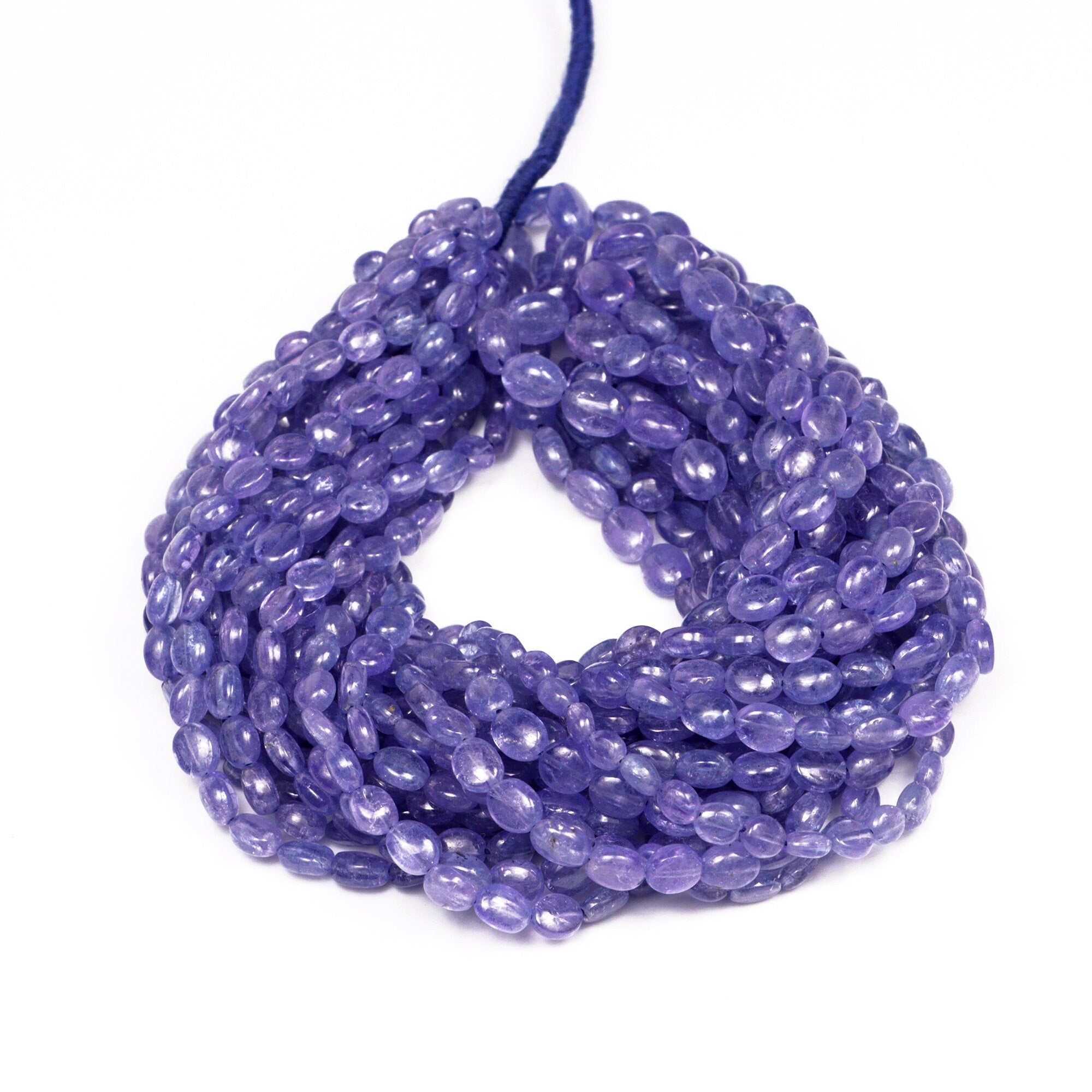 AA Quality Tanzanite Smooth Oval Beads, 4x5 mm - 5.5x7.5 mm, SKU2044
