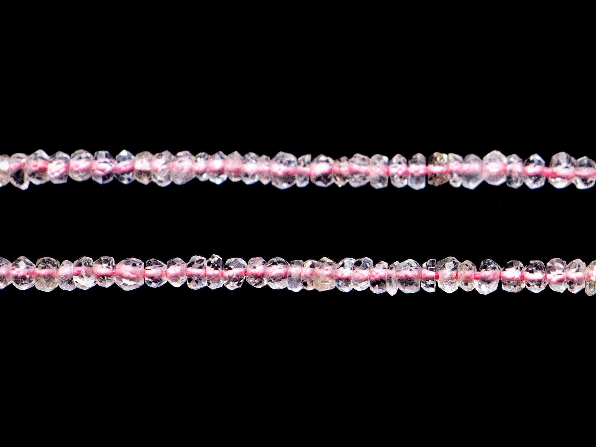 AA Quality Pink Aquamarine Faceted Rondelle Beads, SKU2048