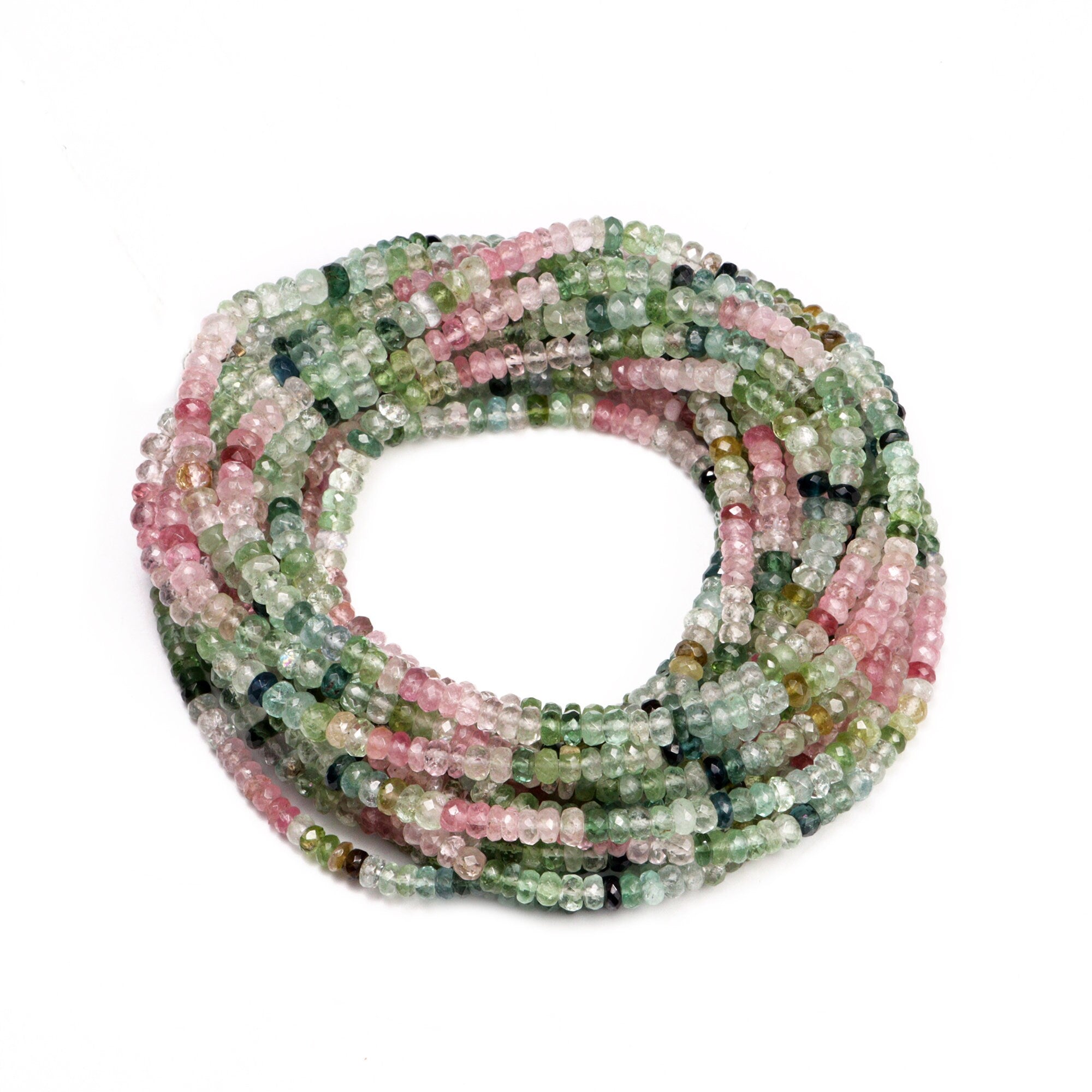 AA Quality Afghani Multi Tourmaline Faceted Rondelle Beads, SKU2067