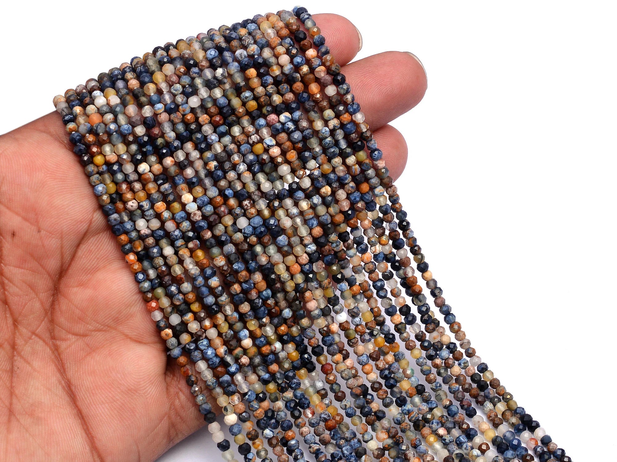 Natural Pietersite Micro Faceted Round Balls Beads, 3 mm, SKU964