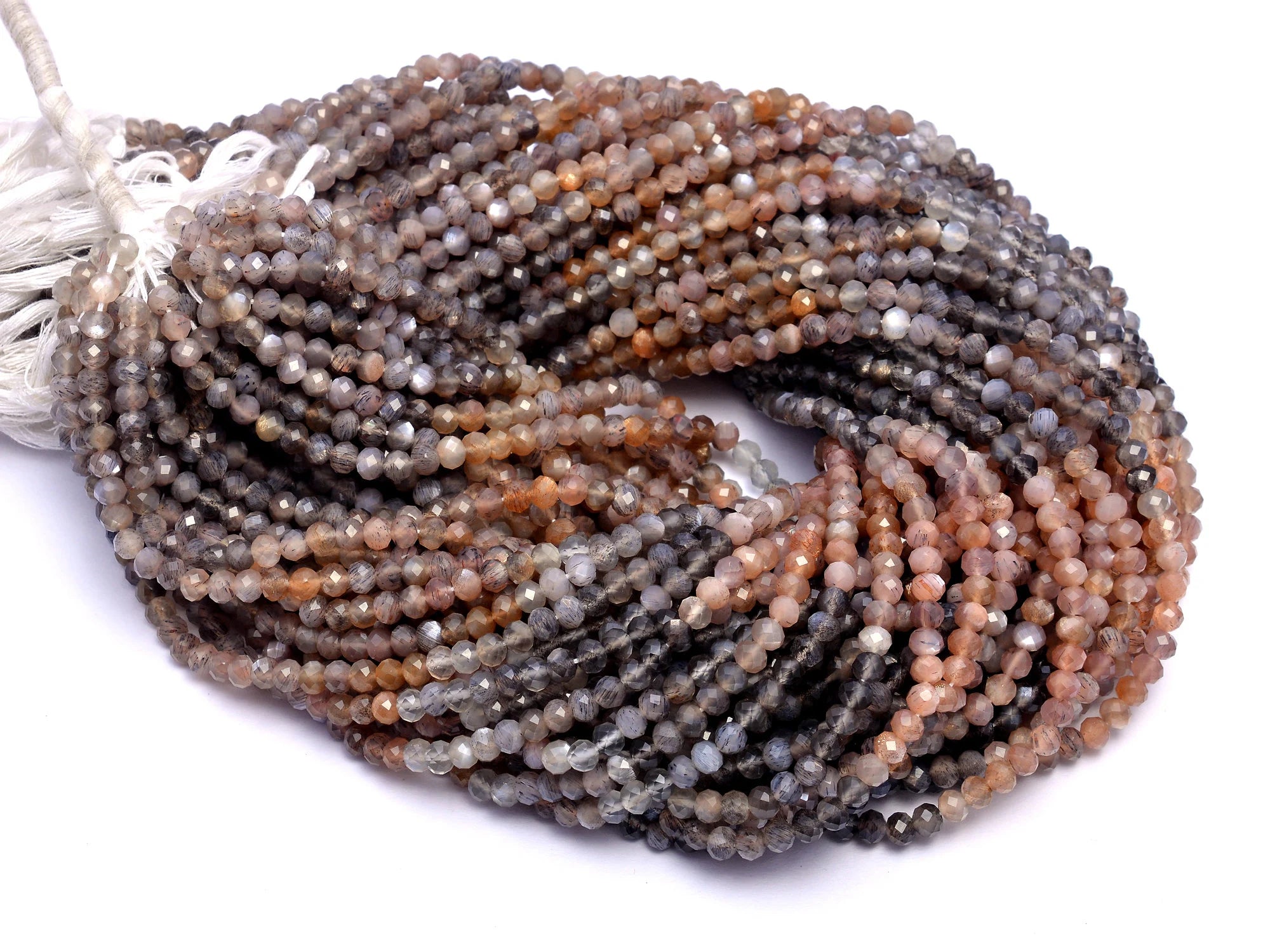 Natural Multi Moonstone Faceted Rondelle Beads,4.5 mm, SKU966