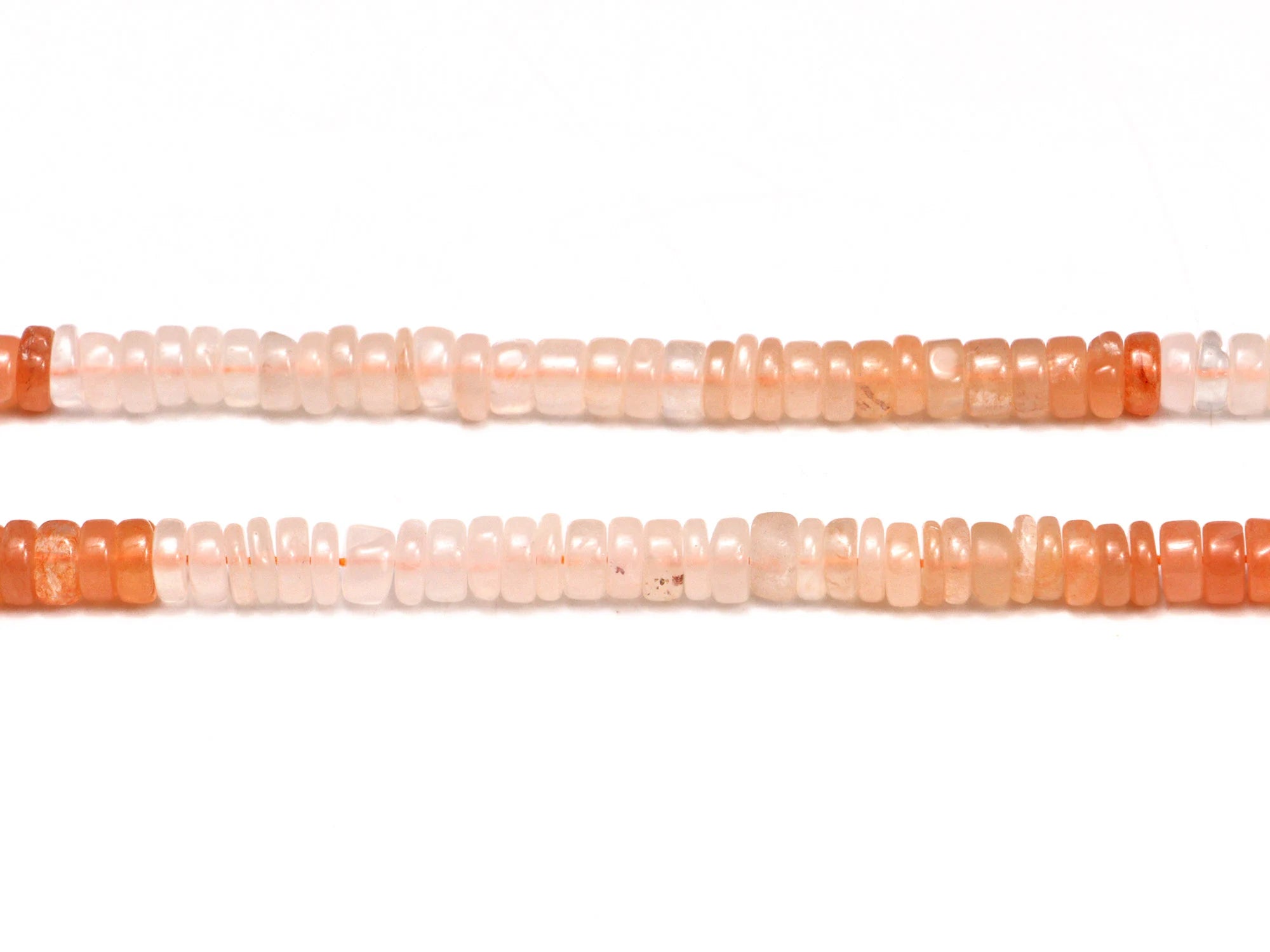 Shaded Peach Strawberry Smooth Heishi Beads, SKU2076