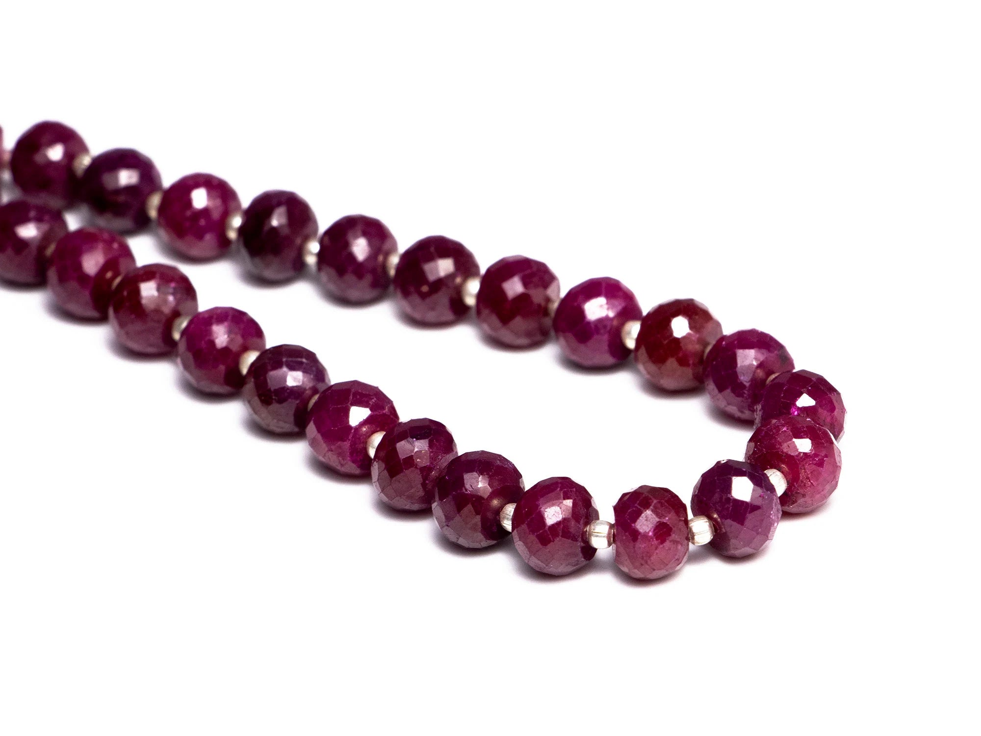 Corundum Ruby Faceted Rondelle Beads 7 mm To 8 mm, Ruby Faceted Beads, Corundum Ruby Jewelry Making Gemstone Beads, 7 Inch Strand, SKU015