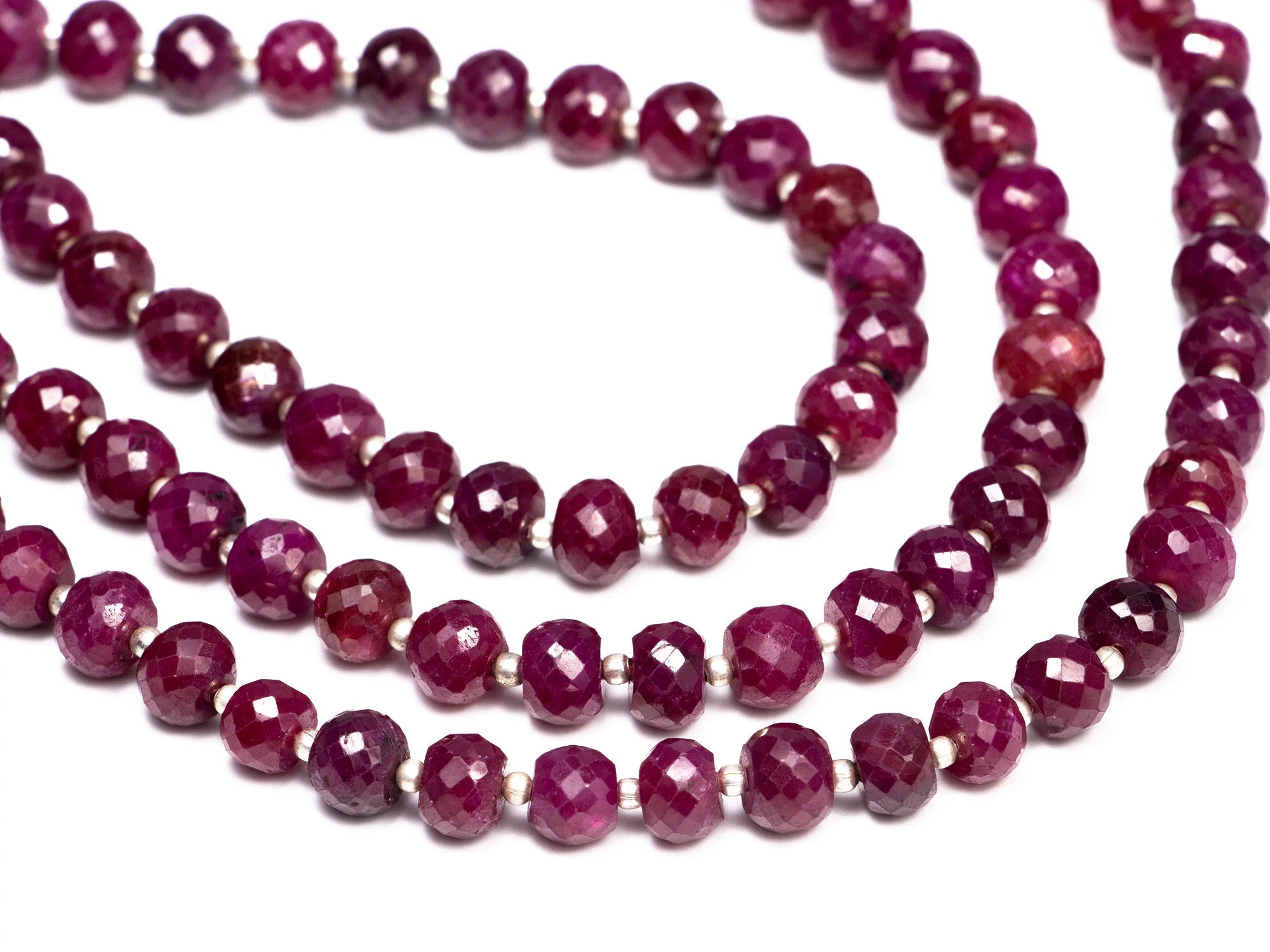 Corundum Ruby Faceted Rondelle Beads 7 mm To 8 mm, Ruby Faceted Beads, Corundum Ruby Jewelry Making Gemstone Beads, 7 Inch Strand, SKU015