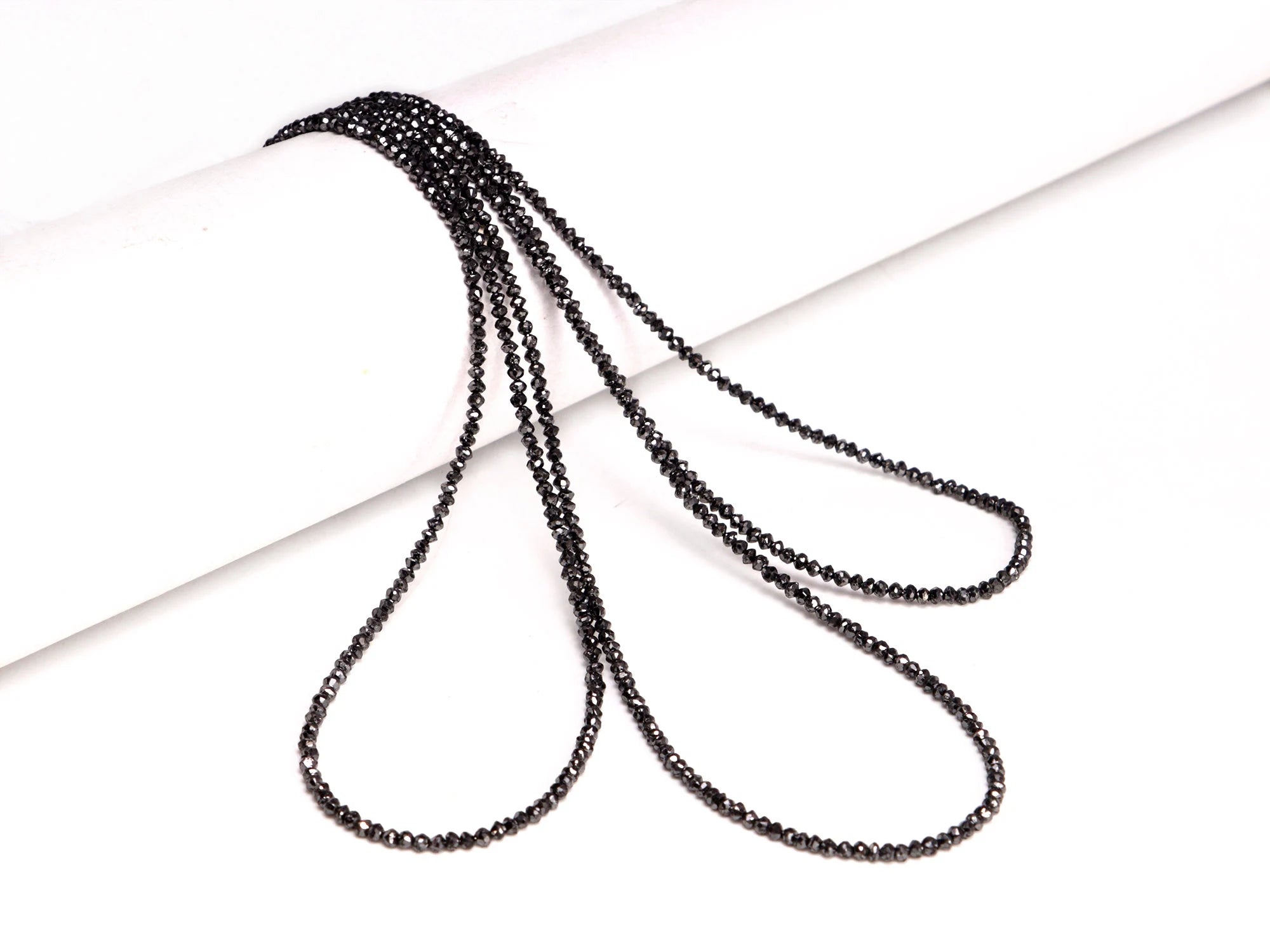 Natural Black Diamond Faceted Rondelle Beads, 2. To 2.5 mm, SKU2109