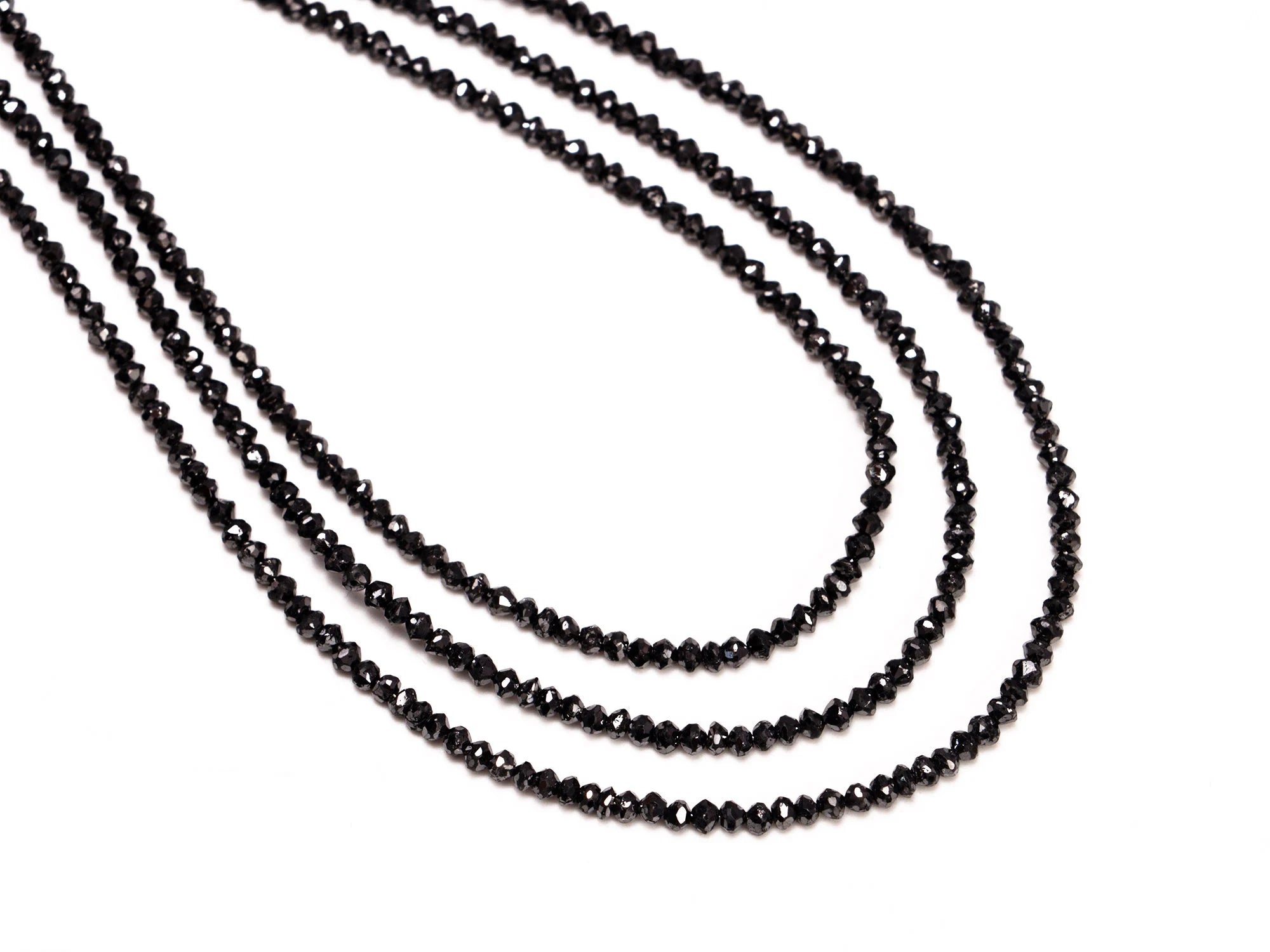 Natural Black Diamond Faceted Rondelle Beads, 2. To 2.5 mm, SKU2109