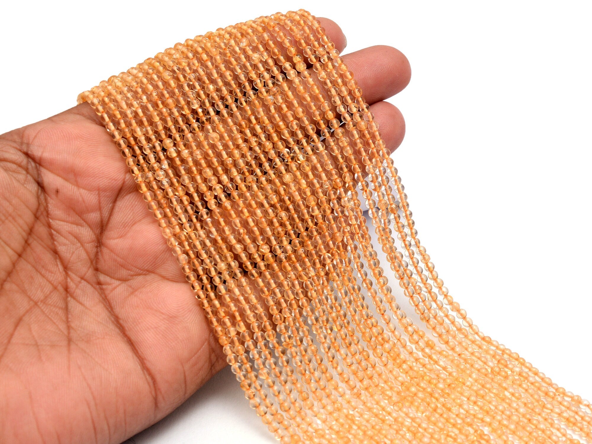 Citrine Smooth Round Balls Beads, 2.5 mm To 3 mm, SKU867