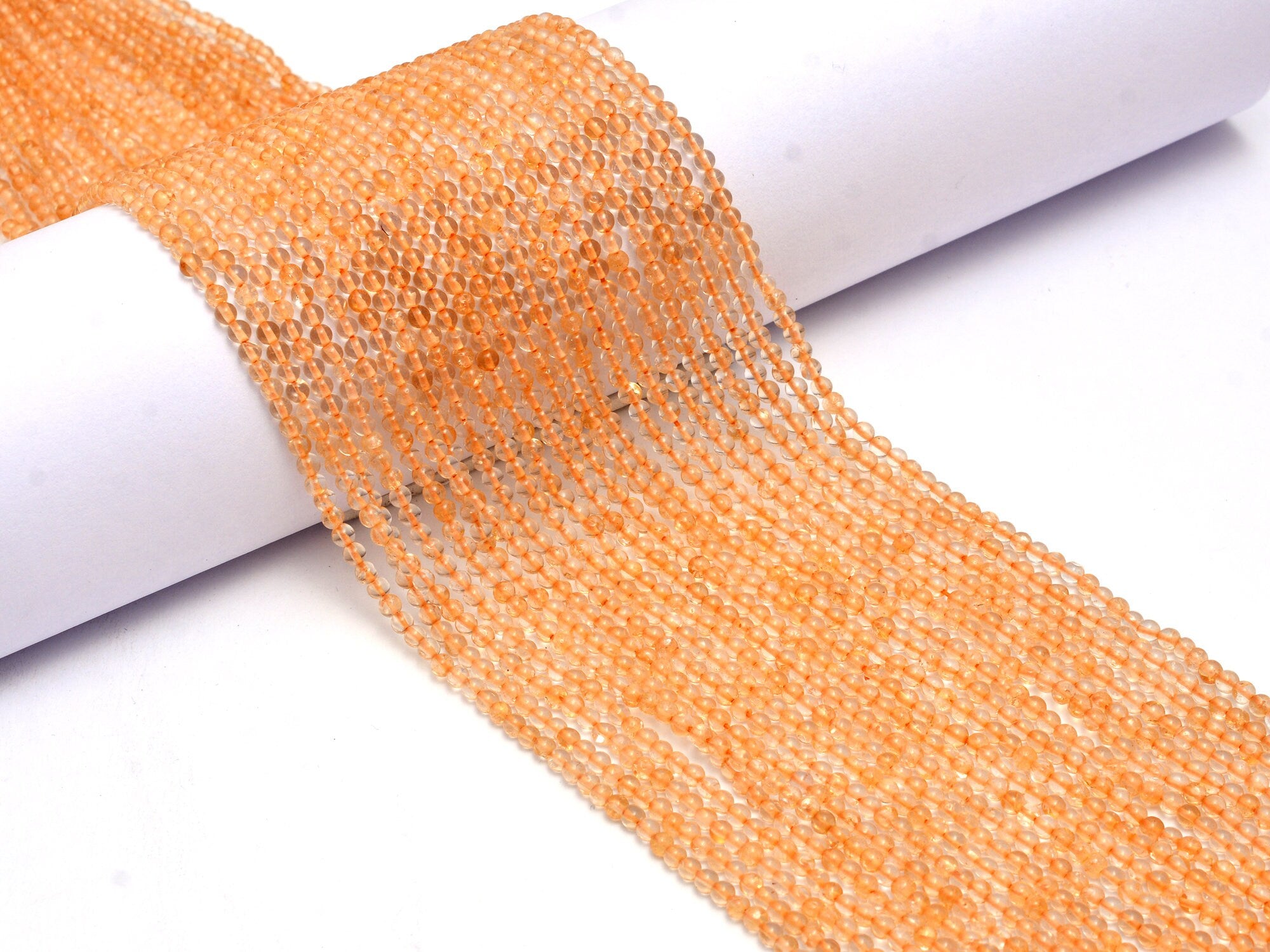 Citrine Smooth Round Balls Beads, 2.5 mm To 3 mm, SKU867
