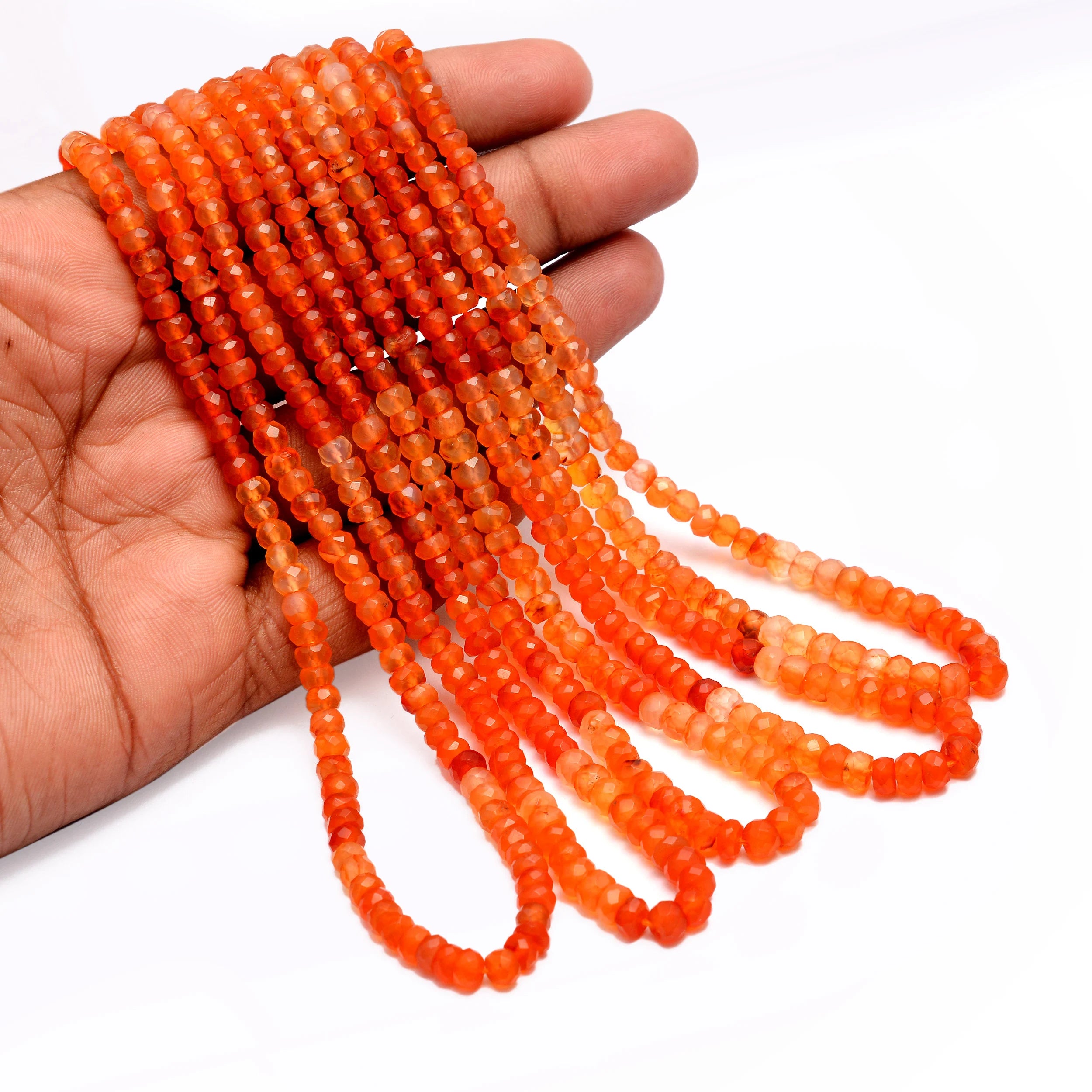 AA Quality Carnelian Shaded Faceted Rondelle Shape, SKU876