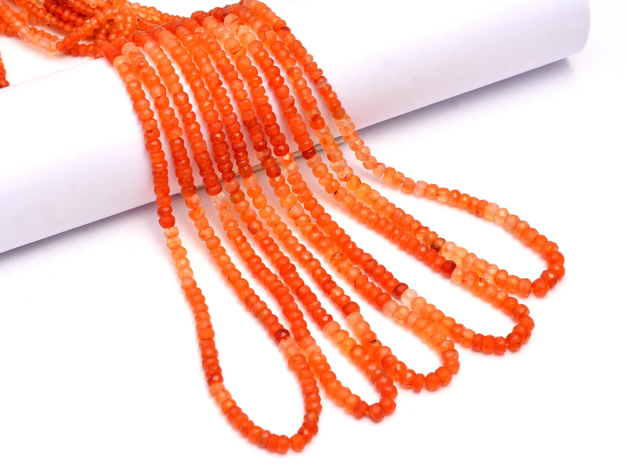AA Quality Carnelian Shaded Faceted Rondelle Shape, SKU876