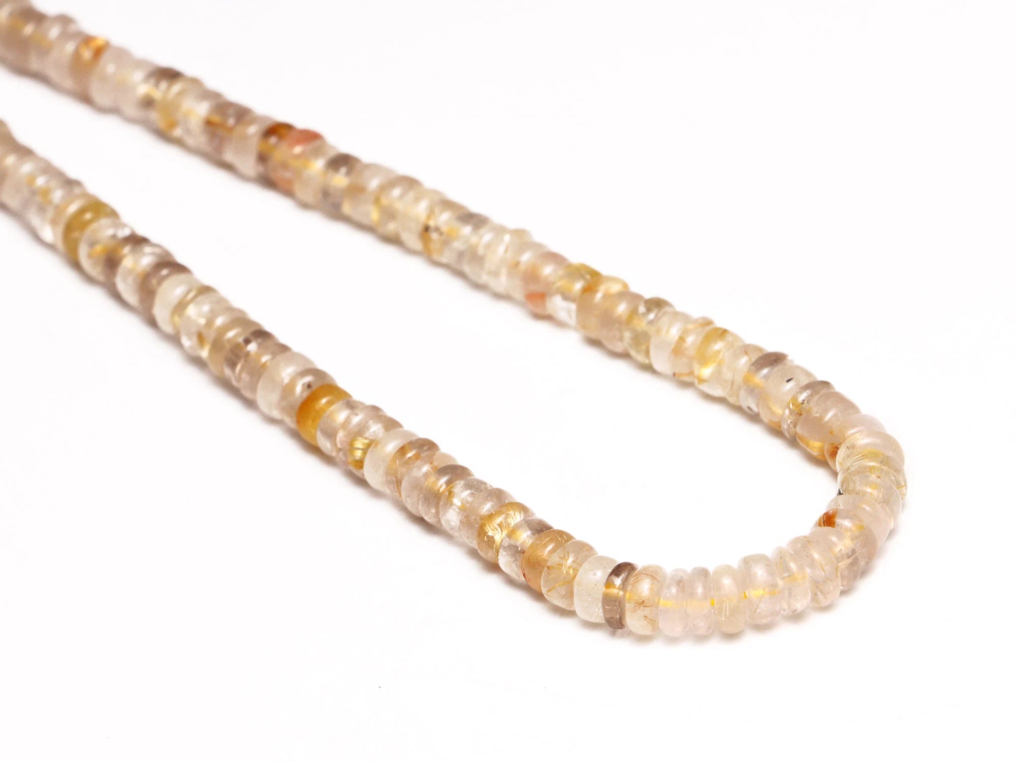 AA Quality Golden Rutile Smooth Tyre Beads, SKU2083