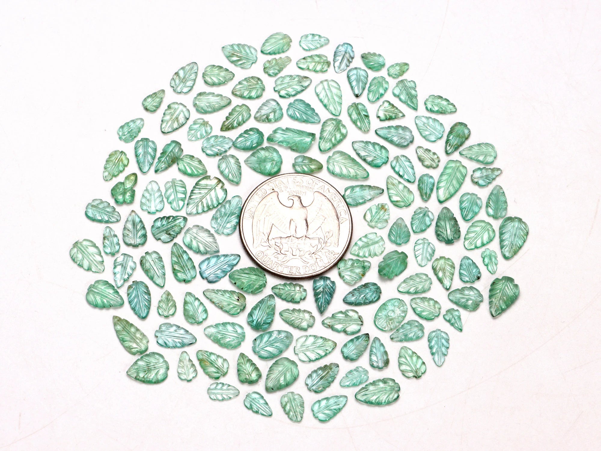 AA Quality Emerald Leaf Carving Gemstone Lot, Natural Emerald Fancy Leaf Shape Gemstone, SKU2106