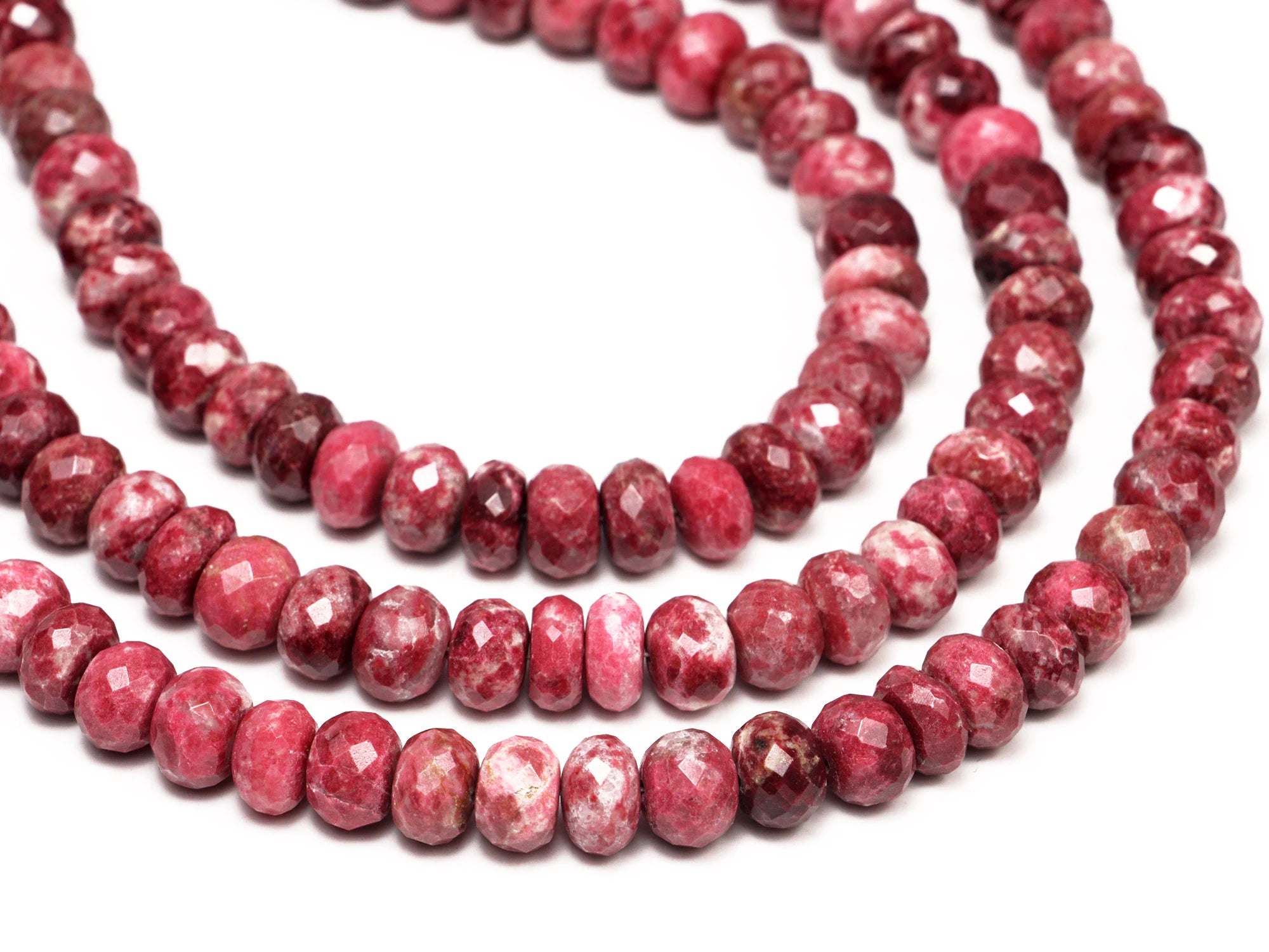 Pink Thulite Faceted Rondelle Beads, Thulite Faceted Beads, SKU2112