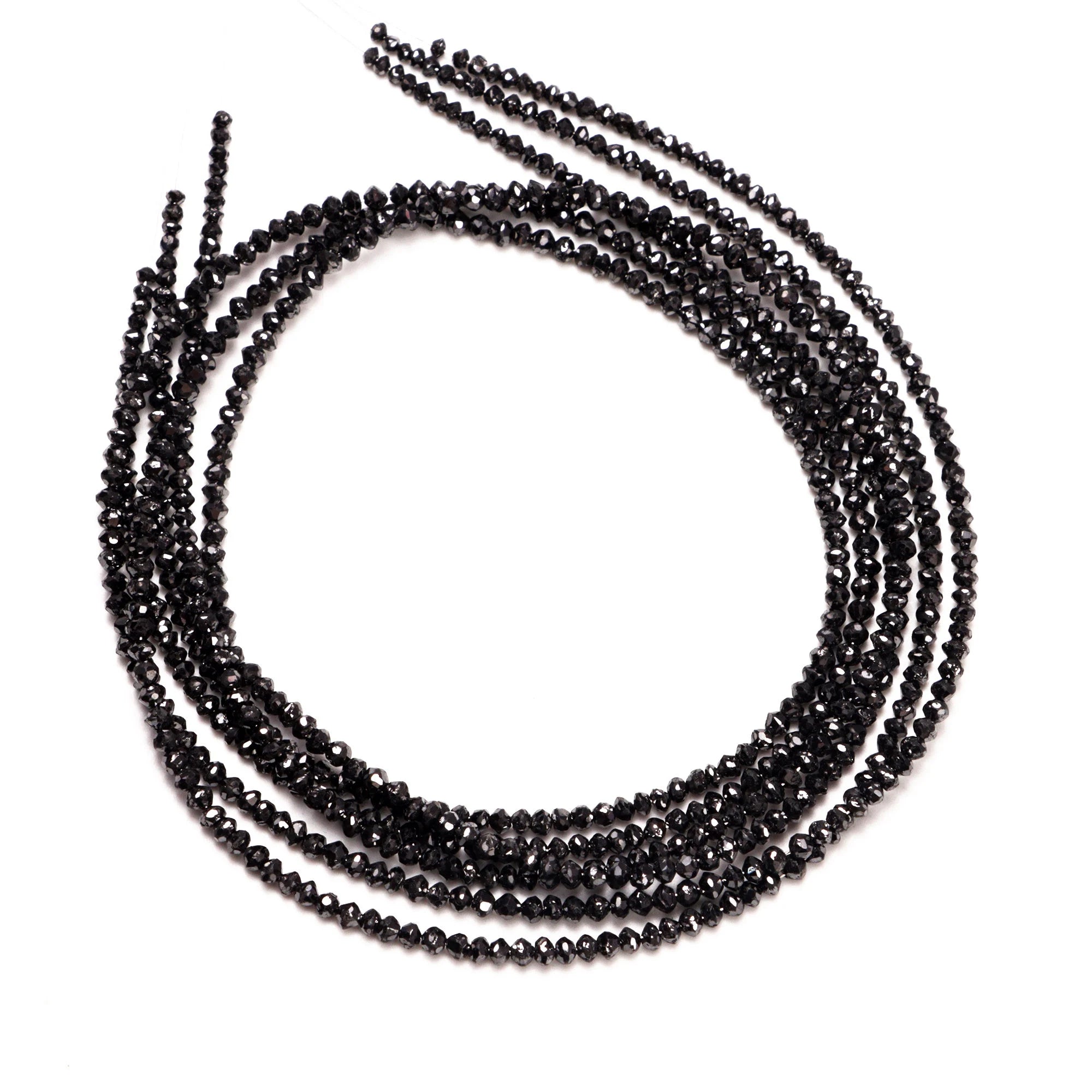 Natural Black Diamond Faceted Rondelle Beads, 2. To 2.5 mm, SKU2109