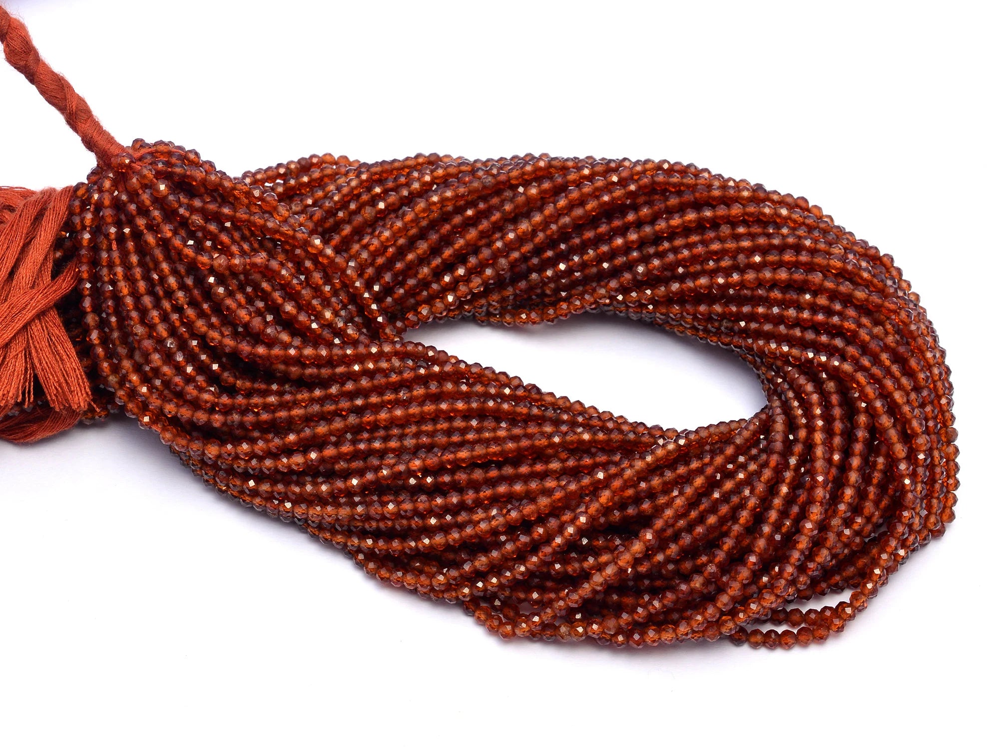 Hessonite Garnet Faceted Rondelle Beads, 3 mm, SKU978