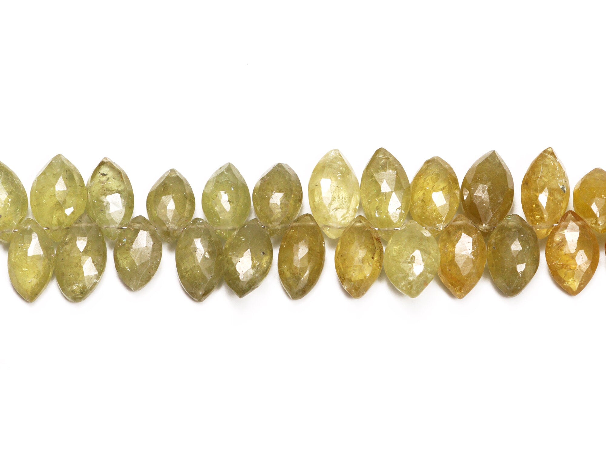 Grossular Garnet Faceted Marquise Beads, Yellow Grossular Garnet Marquise, Garnet Jewelry Making Gemstone Beads, 8 Inch Strand, SKU014