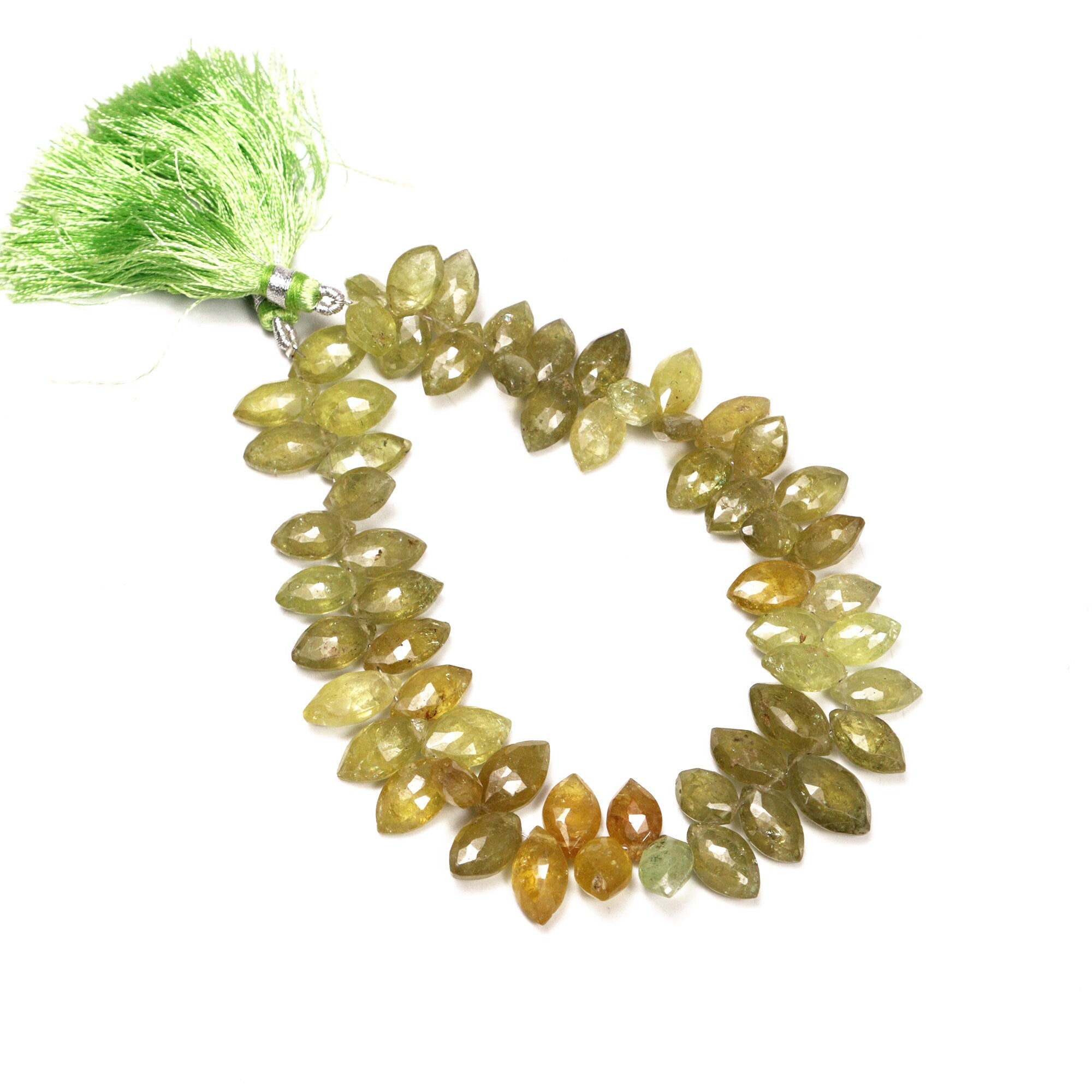 Grossular Garnet Faceted Marquise Beads, Yellow Grossular Garnet Marquise, Garnet Jewelry Making Gemstone Beads, 8 Inch Strand, SKU014