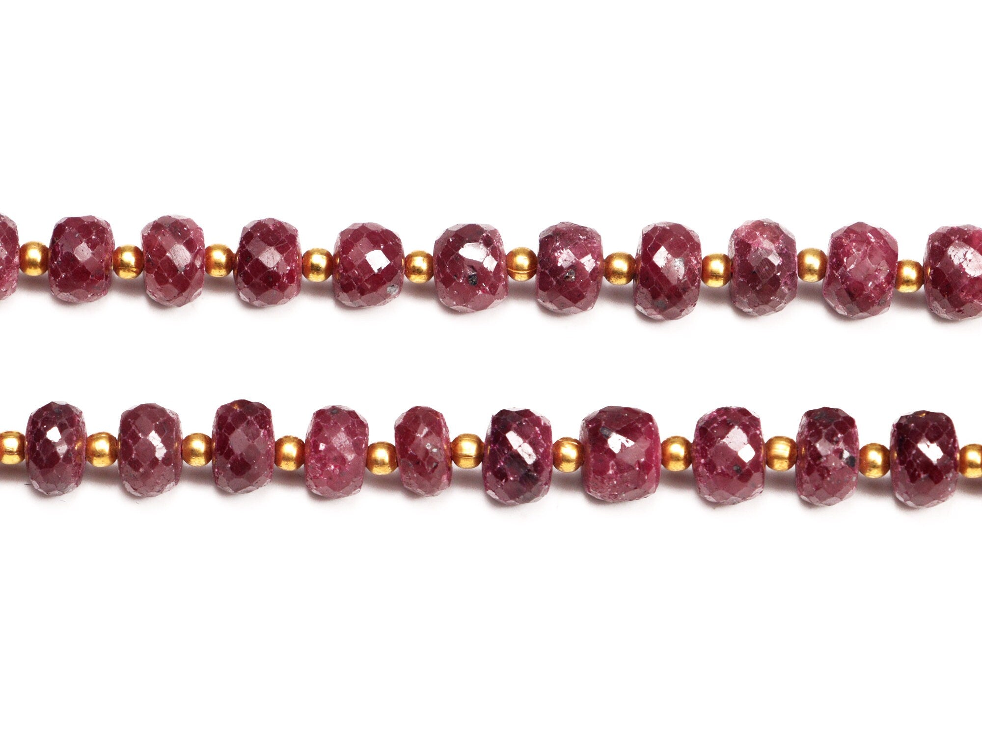 Red Corundum Ruby Faceted Rondelle Beads, Ruby Rondelle Beads, Corundum Ruby Jewelry Making Gemstone Beads, 16 Inch Strand, SKU No. 017