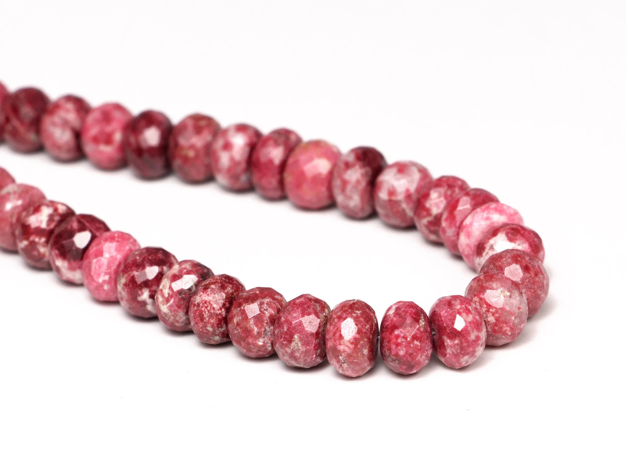 Pink Thulite Faceted Rondelle Beads, Thulite Faceted Beads, SKU2112