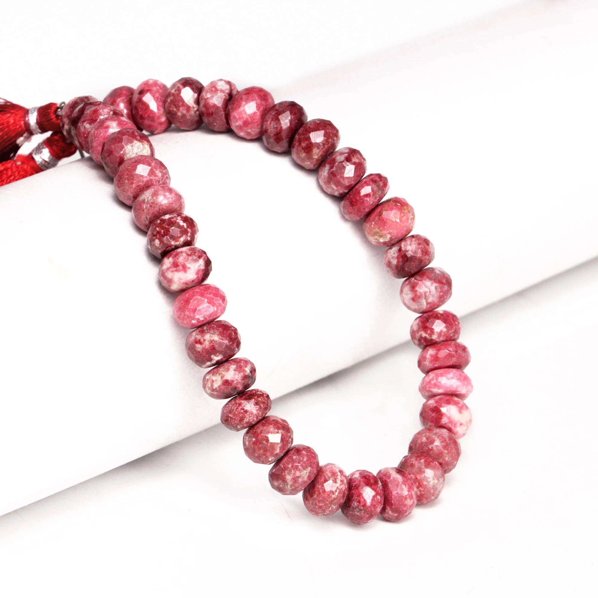 Pink Thulite Faceted Rondelle Beads, Thulite Faceted Beads, SKU2112