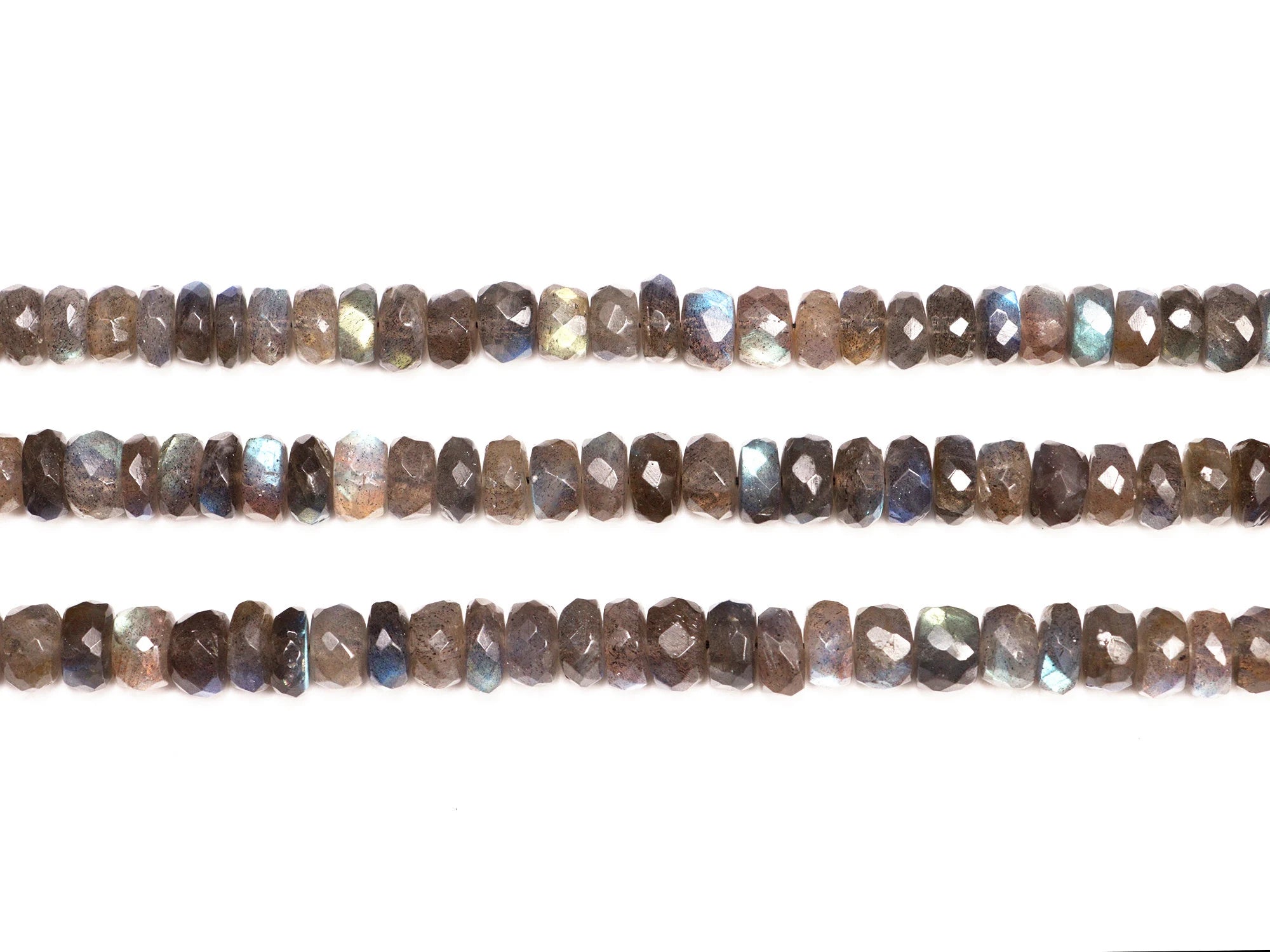 Labradorite Faceted Rondelle Beads, Purple Black Labradorite Beads, Labradorite Jewelry Making Gemstone Beads, 8 Inch Strand, SKU 023