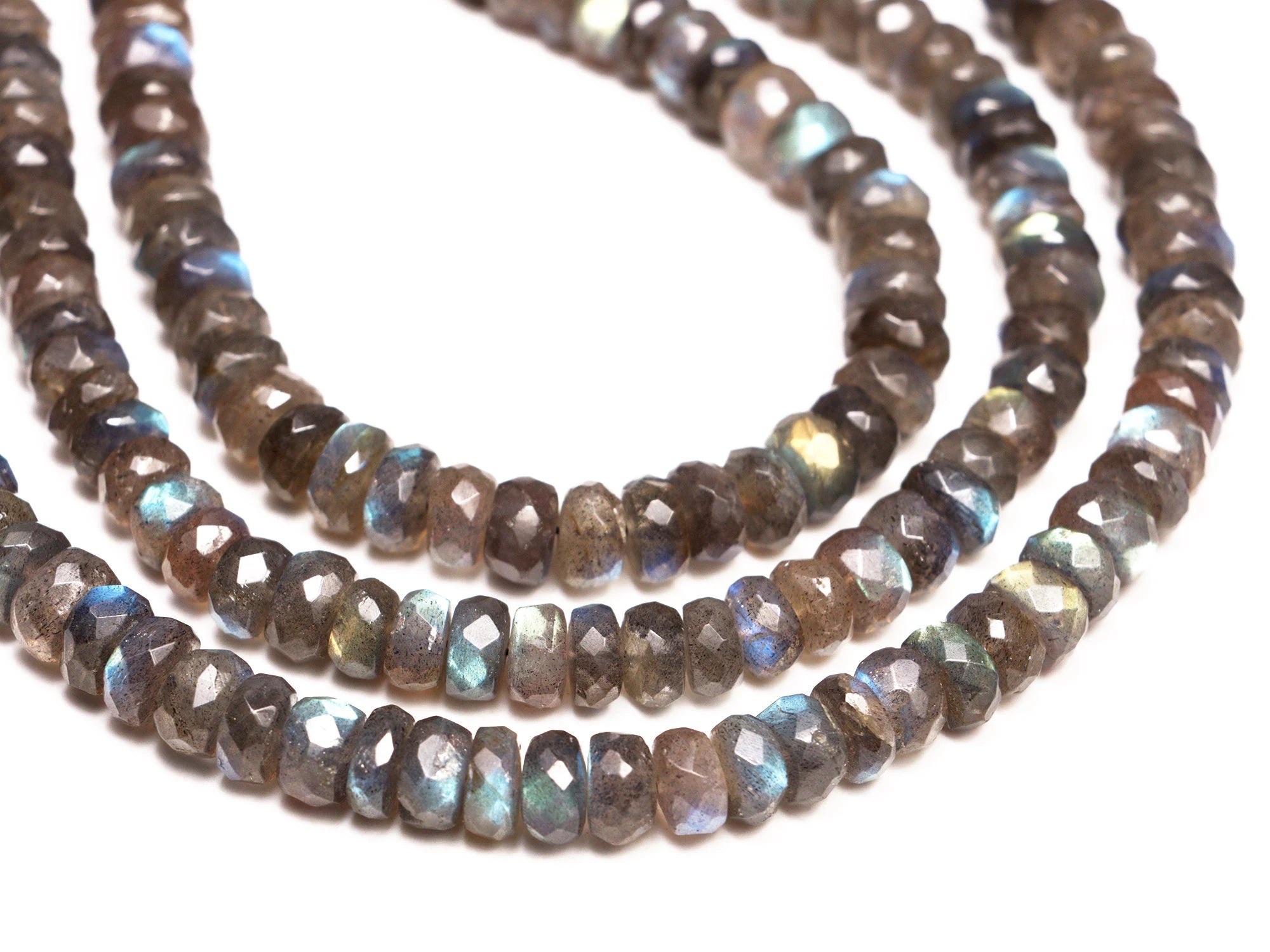 Labradorite Faceted Rondelle Beads, Purple Black Labradorite Beads, Labradorite Jewelry Making Gemstone Beads, 8 Inch Strand, SKU 023