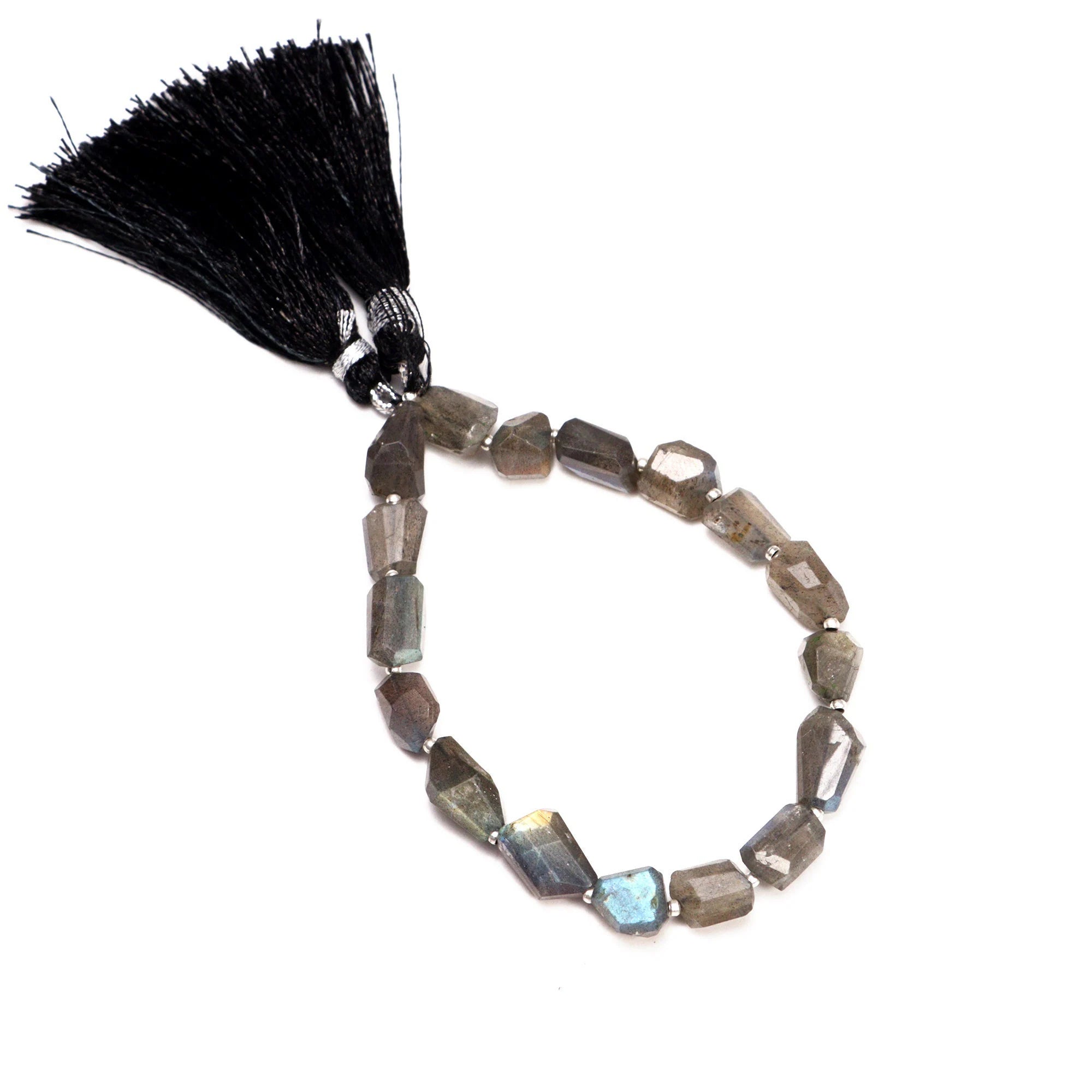 Black Labradorite Faceted Nuggets Beads, Labradorite Fancy Nuggets, Labradorite Jewelry Making Gemstone Beads 8 Inches Strand, SKU 016