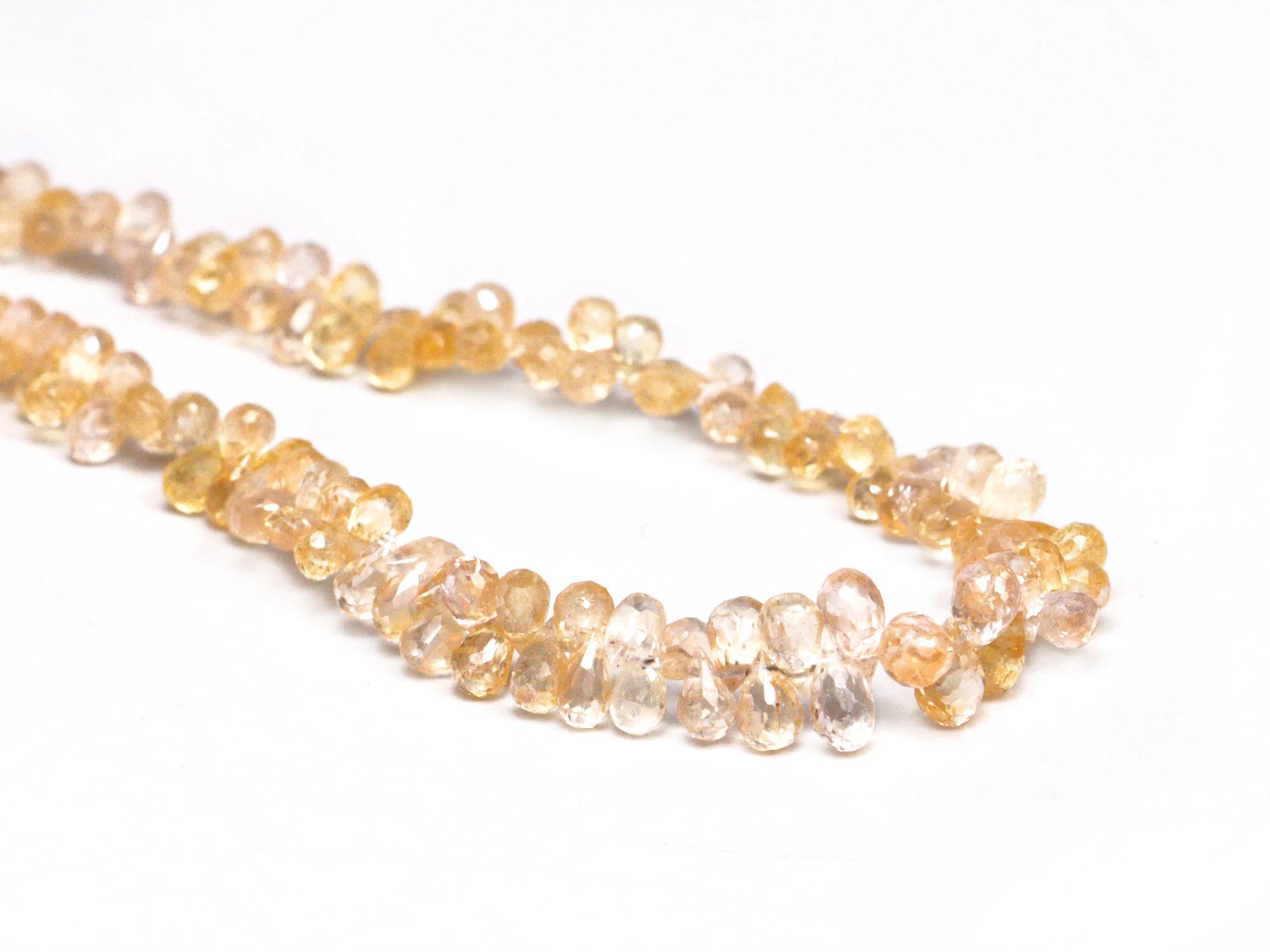 Light Yellow Sapphire Faceted Drop Beads, 2x3 mm To 3.5x5 mm, Yellow Sapphire Teardrops, Sapphire Jewelry Making Gemstone Beads SKU 2137