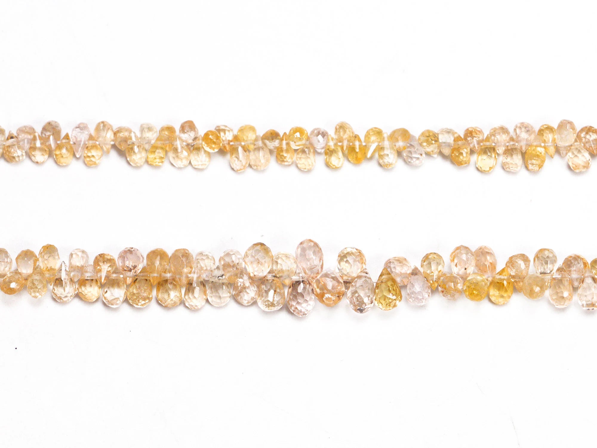 Light Yellow Sapphire Faceted Drop Beads, 2x3 mm To 3.5x5 mm, Yellow Sapphire Teardrops, Sapphire Jewelry Making Gemstone Beads SKU 2137