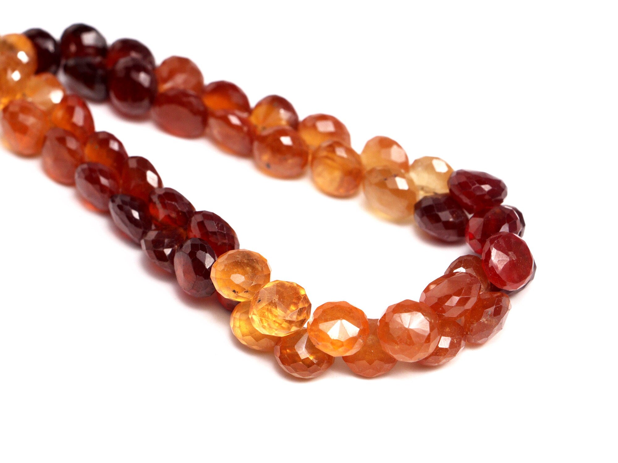 Natural Hessonite Faceted Onion Beads (SKU035)