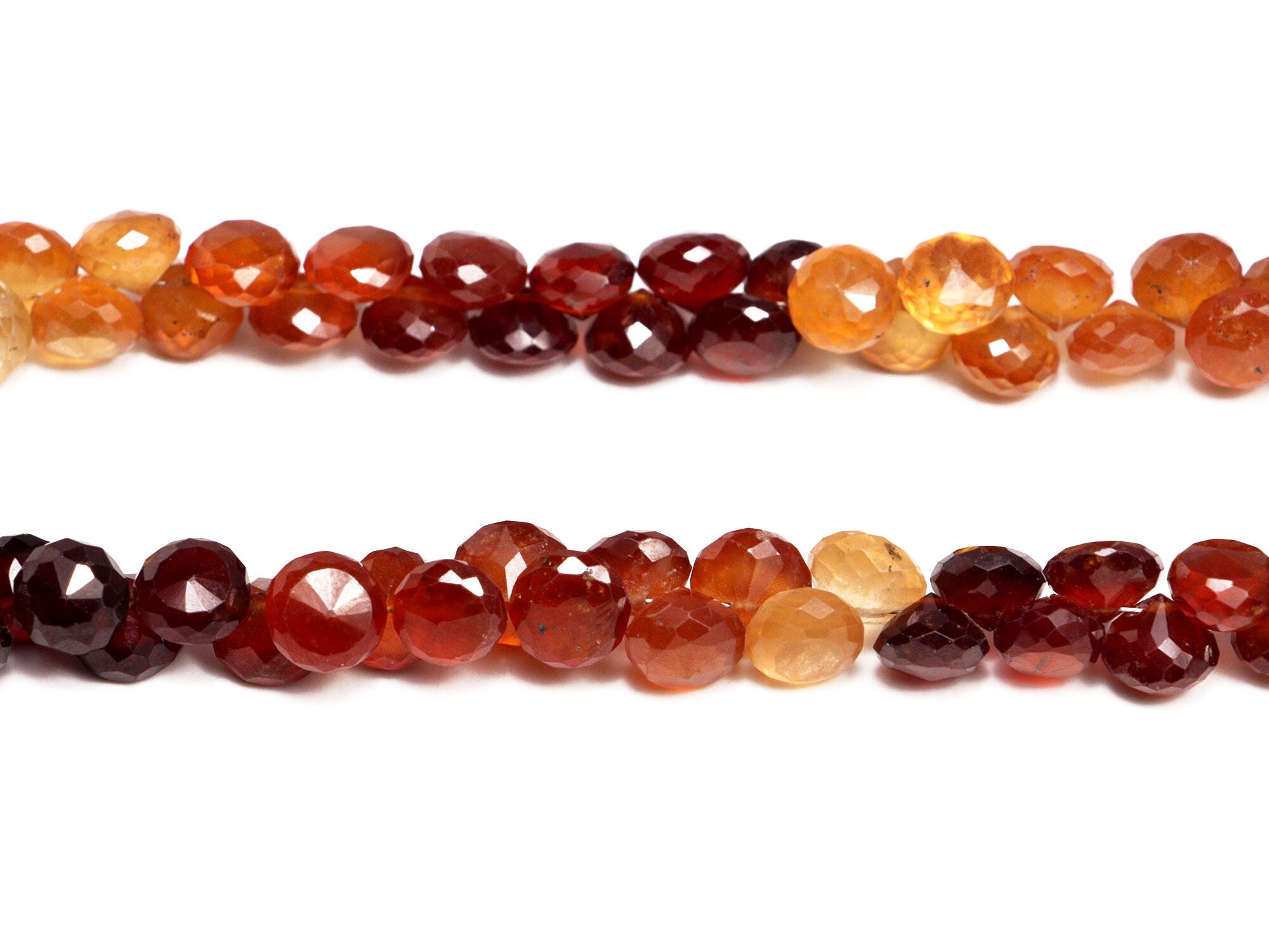 Natural Hessonite Faceted Onion Beads (SKU035)