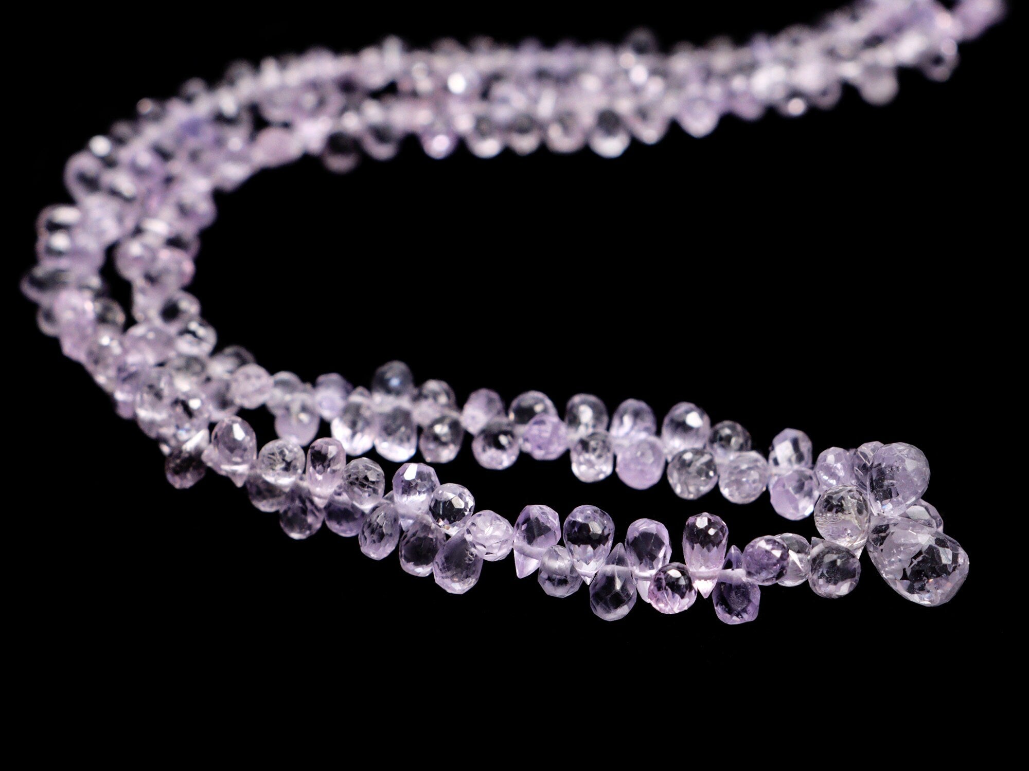 Pink Sapphire Faceted Briolette Drops Beads, 1.5x2 mm To 4.5x7.5 mm, Pink Sapphire Drops, Sapphire Jewelry Making Gemstone Beads