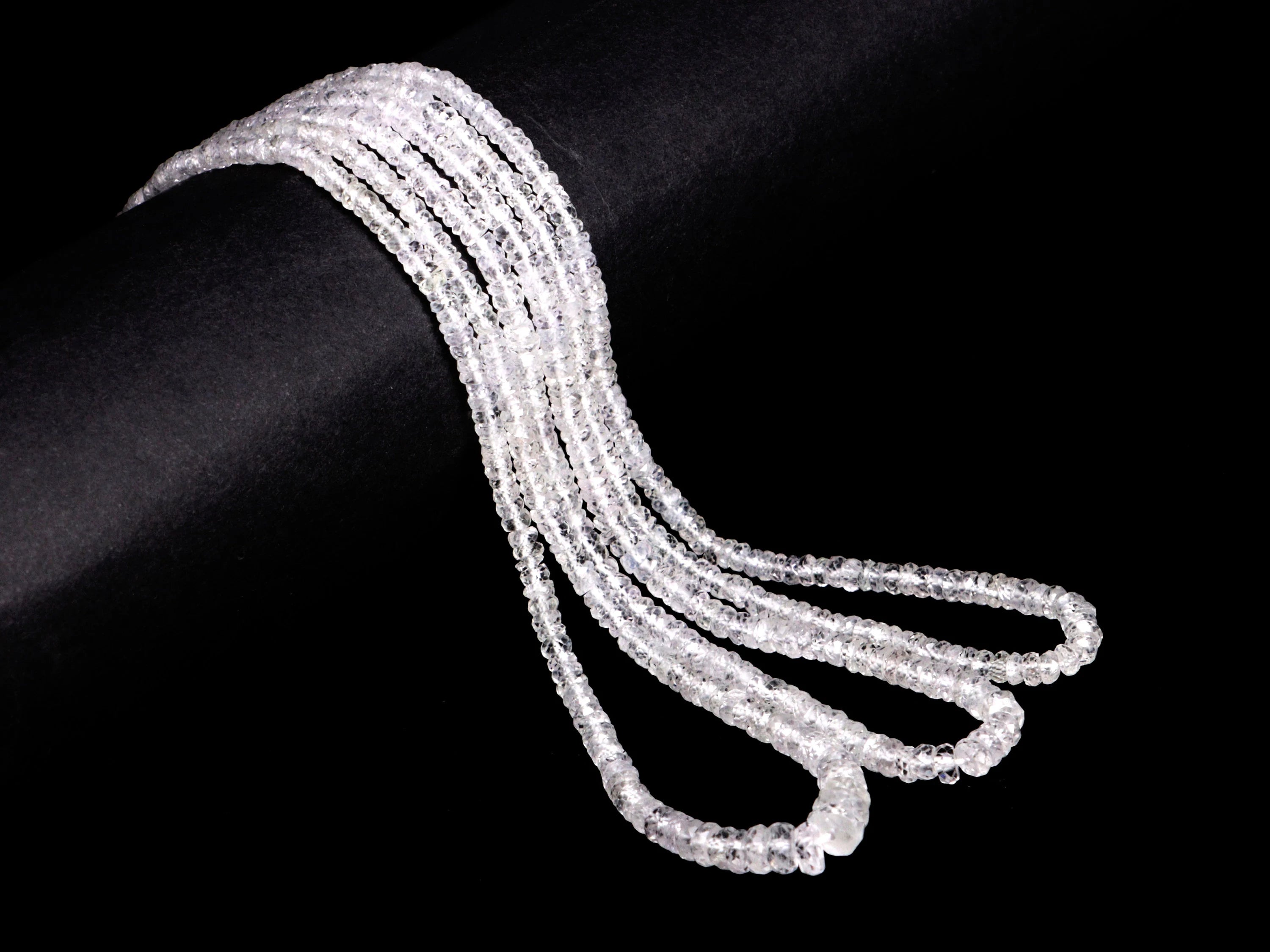 AAAA Quality Natural White Sapphire Faceted Tyre Beads, 2.5 mm To 4.5 mm, SKU2123