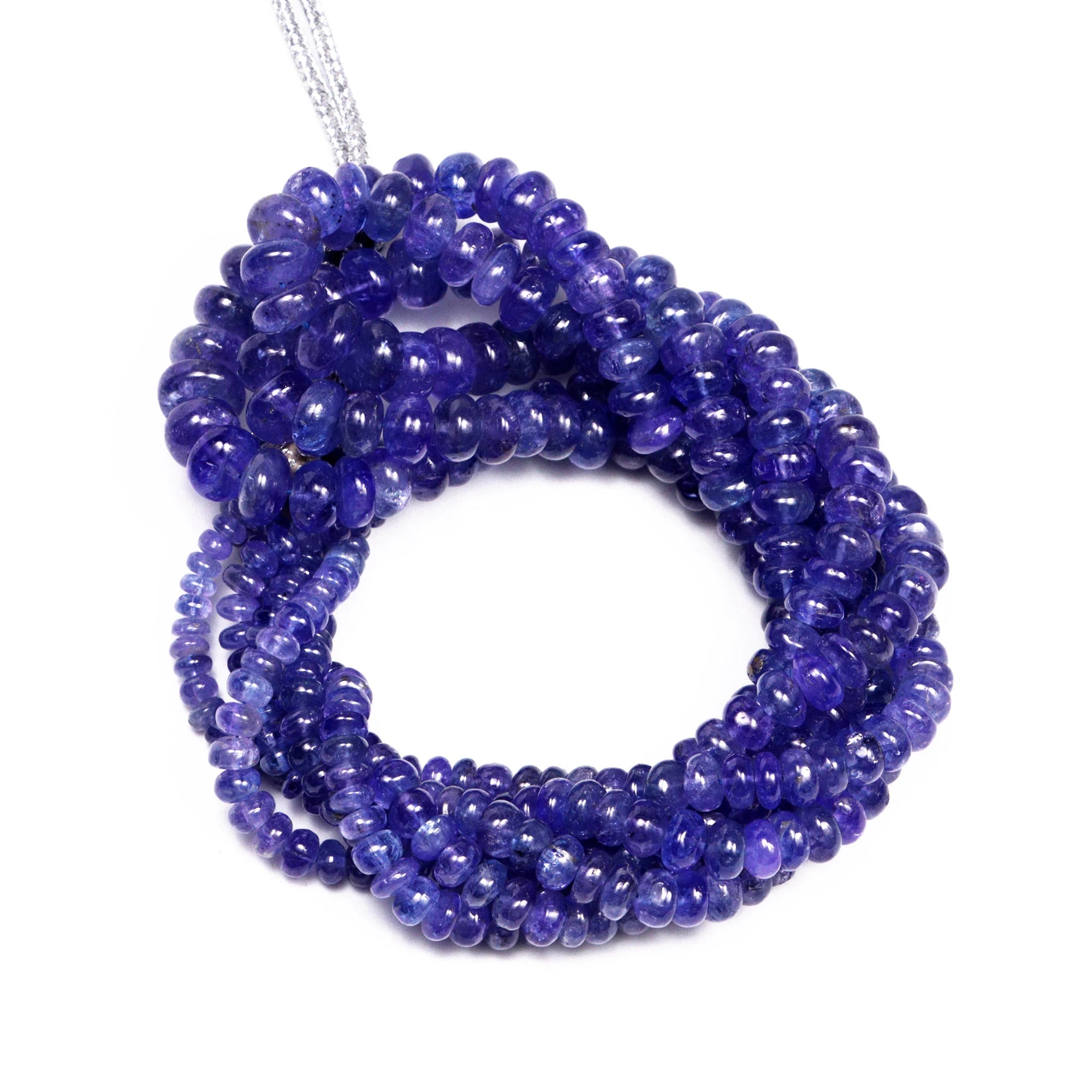 Natural Tanzanite Smooth Rondelle Beads, 4.5 mm To 10 mm, Tanzanite Rondelle Beads, Tanzanite Jewelry Making Gemstone Bead Necklace