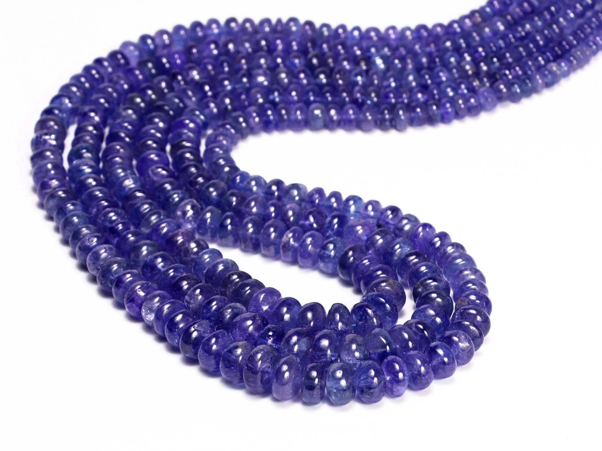 Natural Tanzanite Smooth Rondelle Beads, 4.5 mm To 10 mm, Tanzanite Rondelle Beads, Tanzanite Jewelry Making Gemstone Bead Necklace