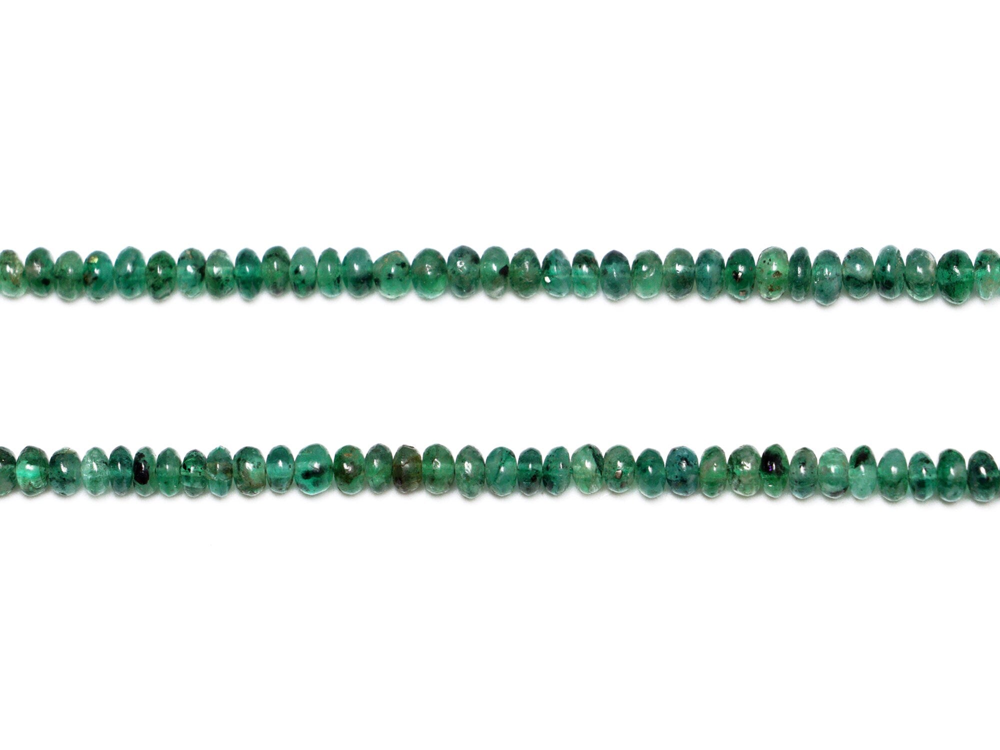 Natural Emerald Smooth Rondelle Beads, Emerald Beads, 2 mm To 3.5 mm Rondelle Beads, Emerald Jewelry Making Beads, 18 Inch Strand, (SKU137)