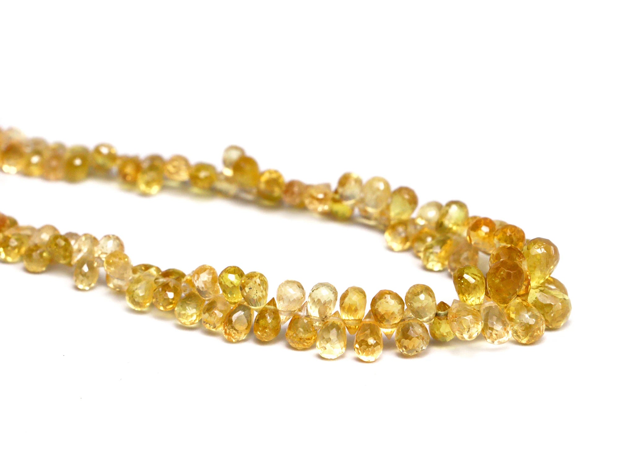 Yellow Sapphire Faceted Teardrop Beads, 1.5x2 mm To 4x6 mm, Yellow Sapphire Drops, Yellow Sapphire Jewelry Making Gemstone Beads SKU 2135