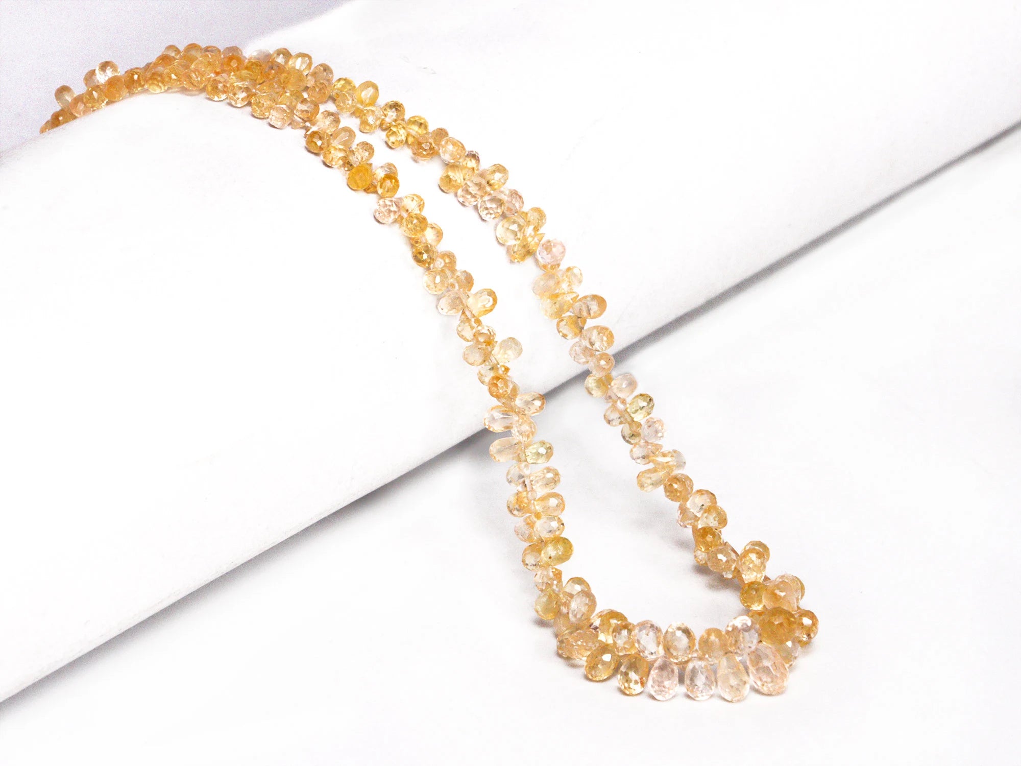 Light Yellow Sapphire Faceted Drops Beads, 2x3 mm To 3.5x6.5 mm, Yellow Sapphire Drops, Sapphire Jewelry Making Gemstone Beads SKU 2136