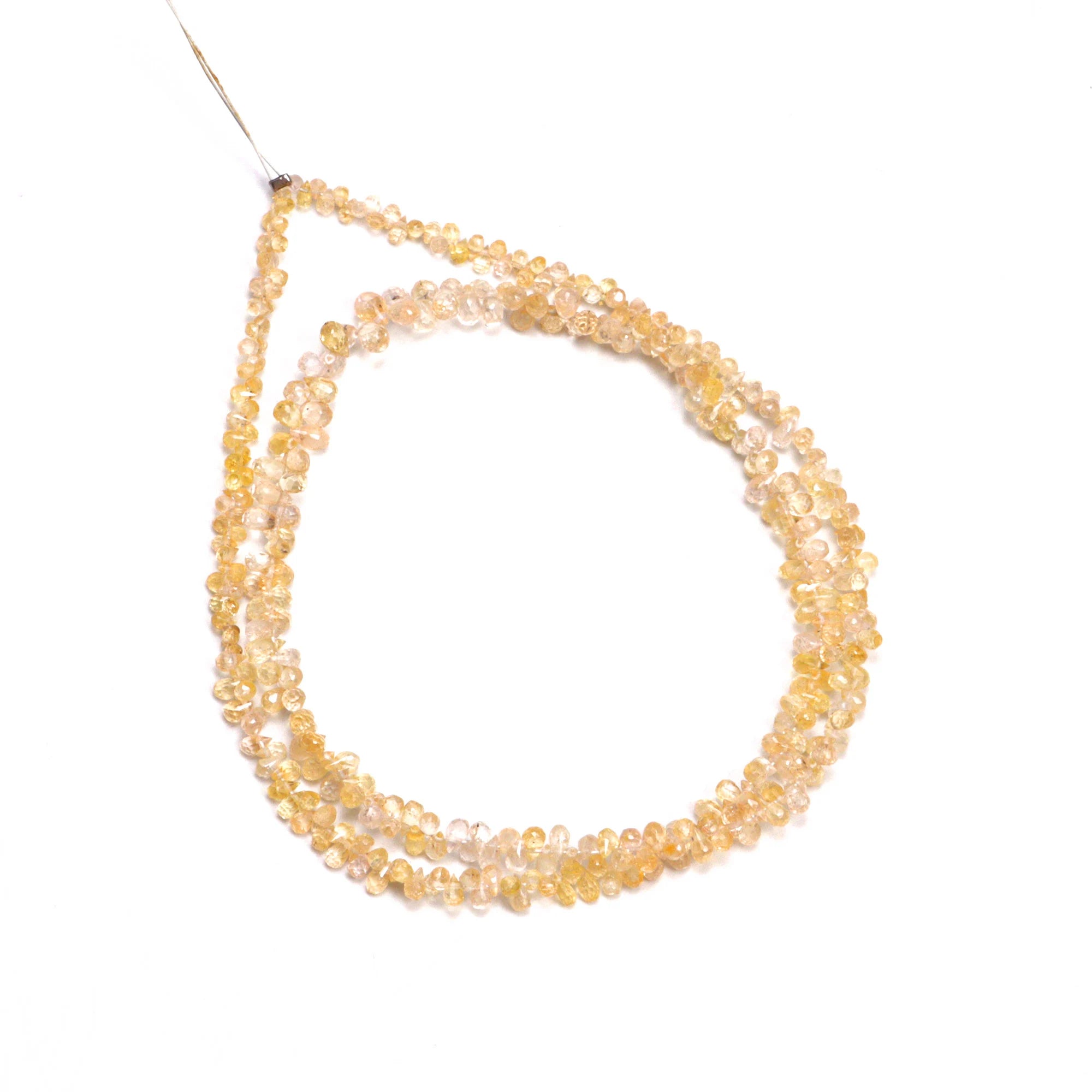 Light Yellow Sapphire Faceted Drop Beads, 2x3 mm To 3.5x5 mm, Yellow Sapphire Teardrops, Sapphire Jewelry Making Gemstone Beads SKU 2137